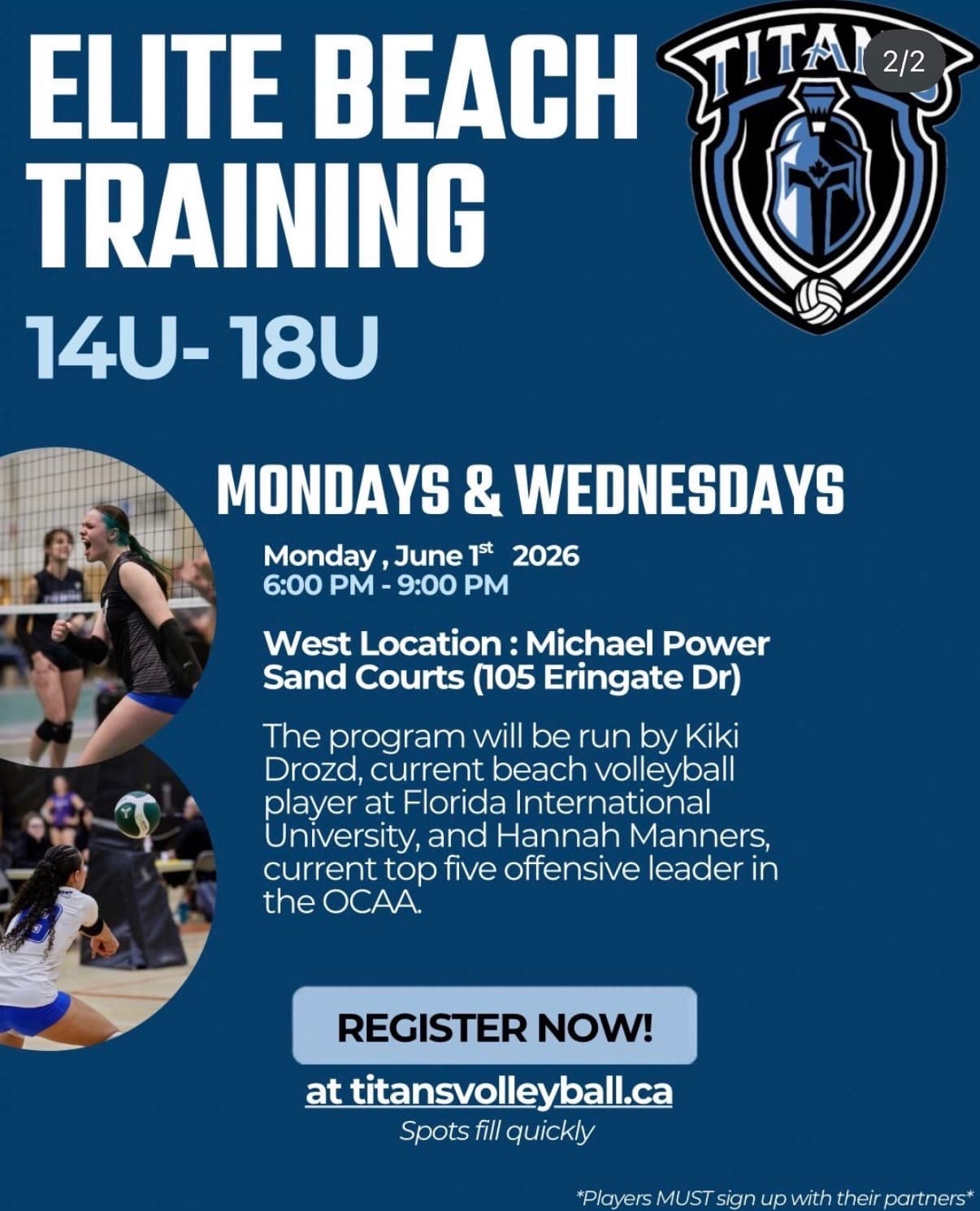 Titans Elite Beach Training 14U-18U flyer