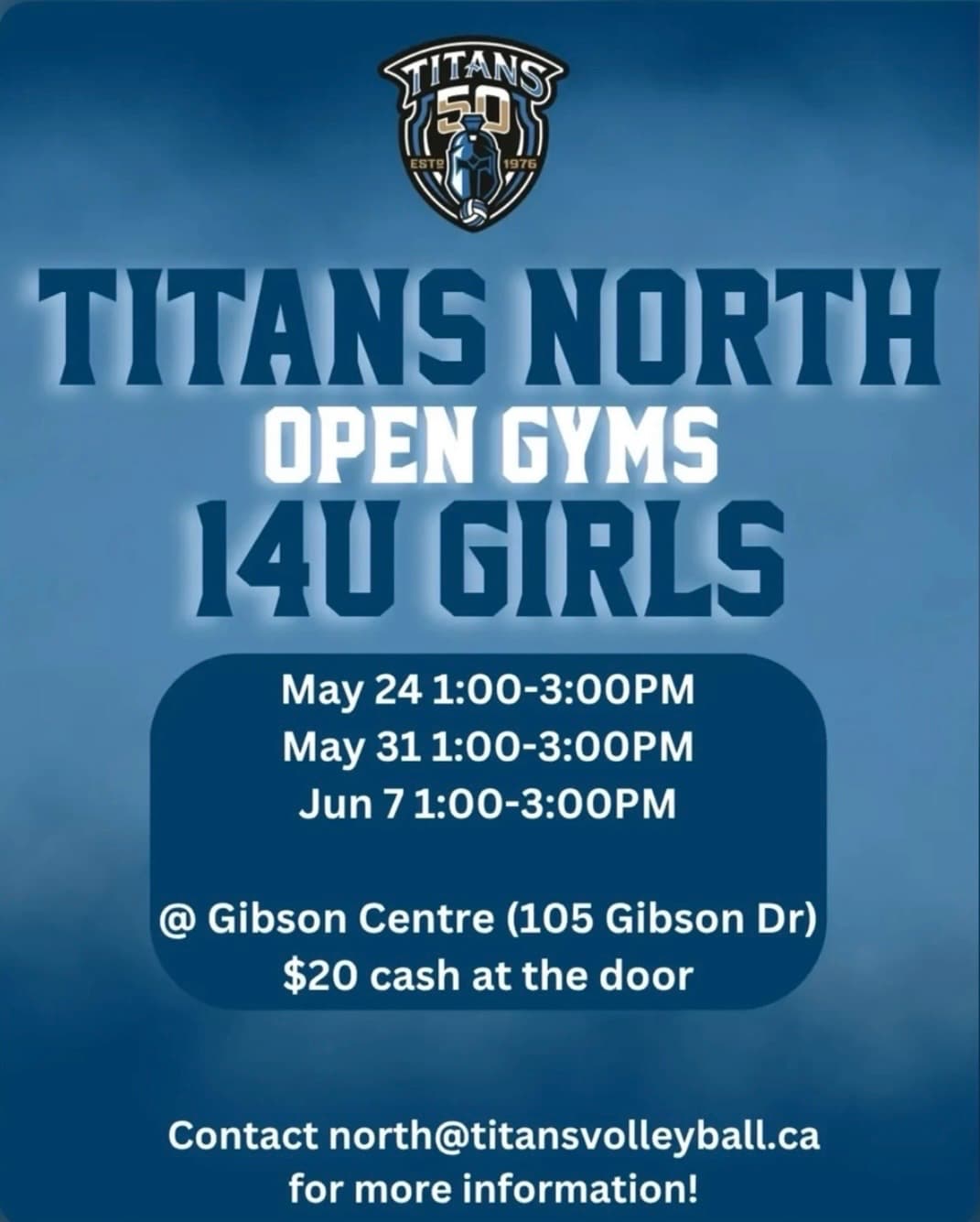 Titans North 14U Girls Open Gym flyer