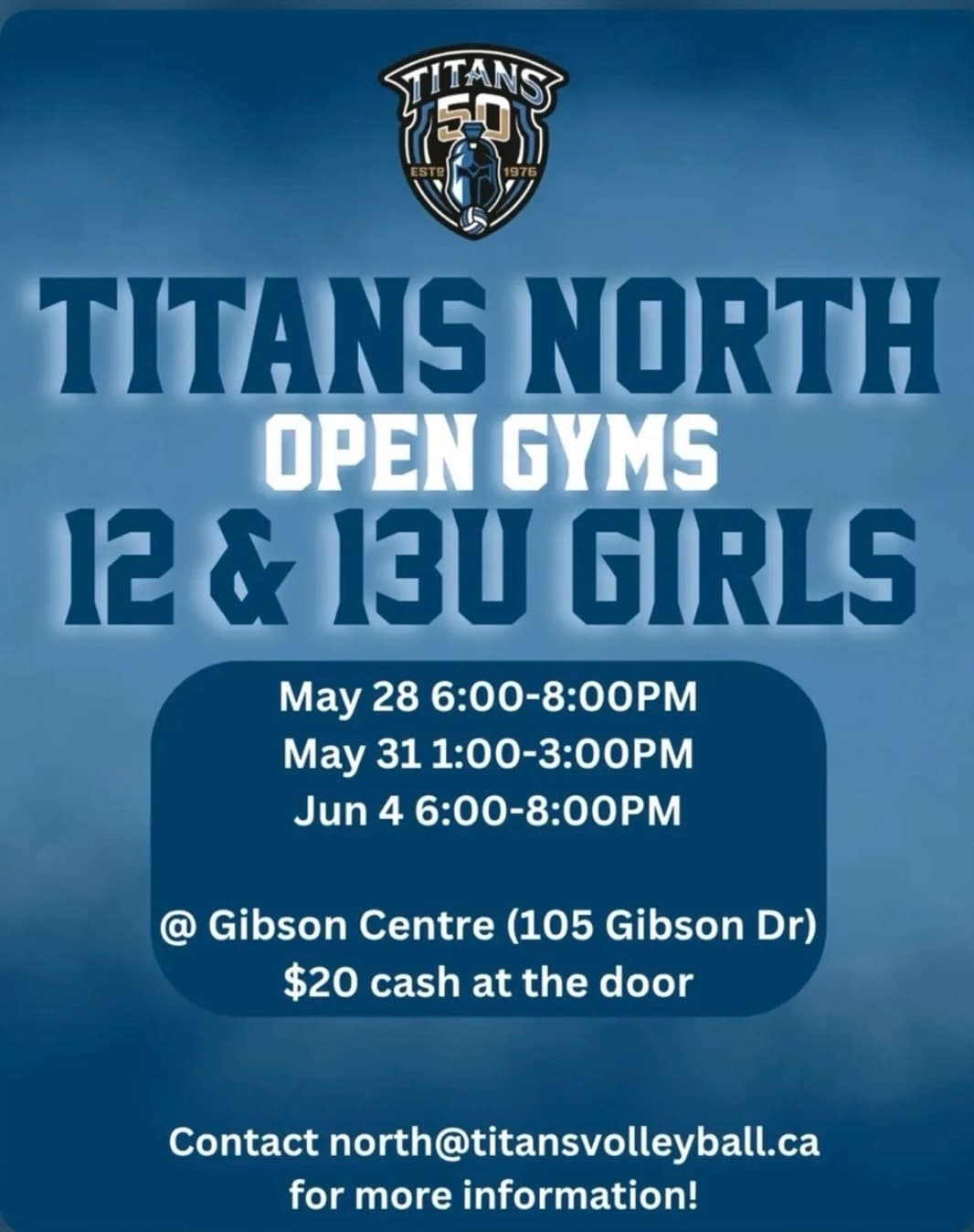 Titans North 13U Girls Open Gym flyer