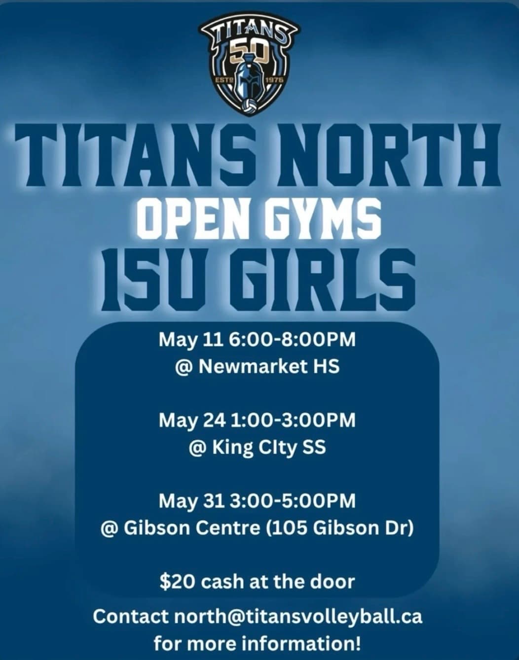 Titans North 15U Girls Open Gym flyer