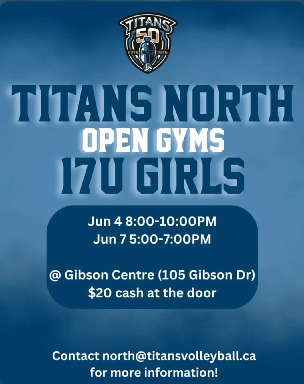 Titans North 17U Girls Open Gym flyer