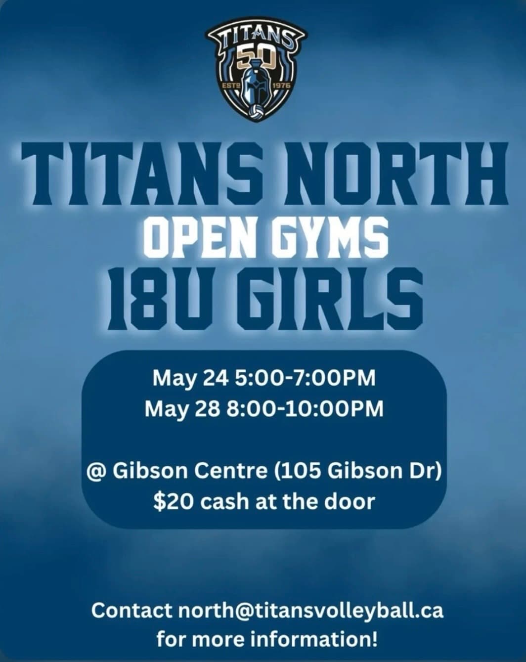 Titans North 18U Girls Open Gym flyer