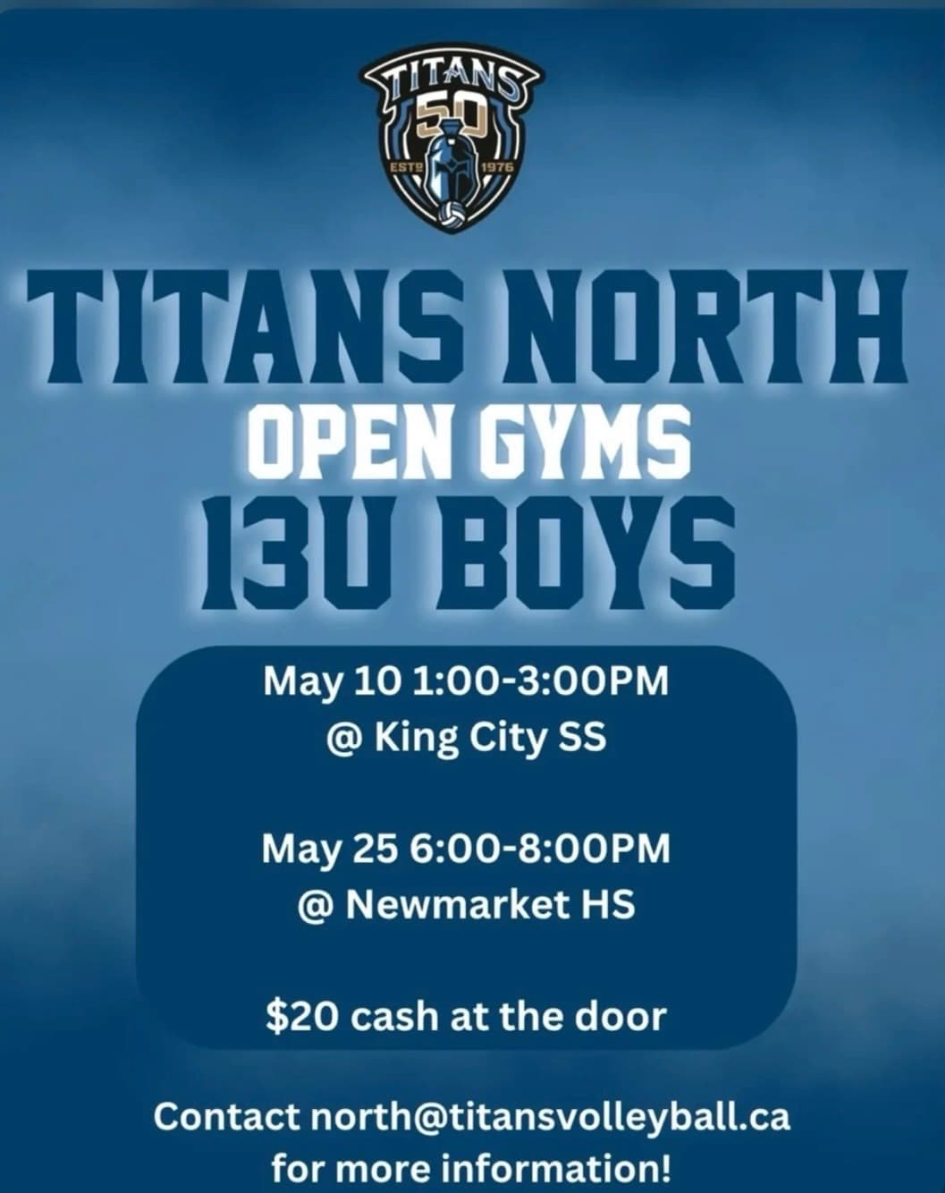 Titans North 13U Boys Open Gym - May 25 flyer