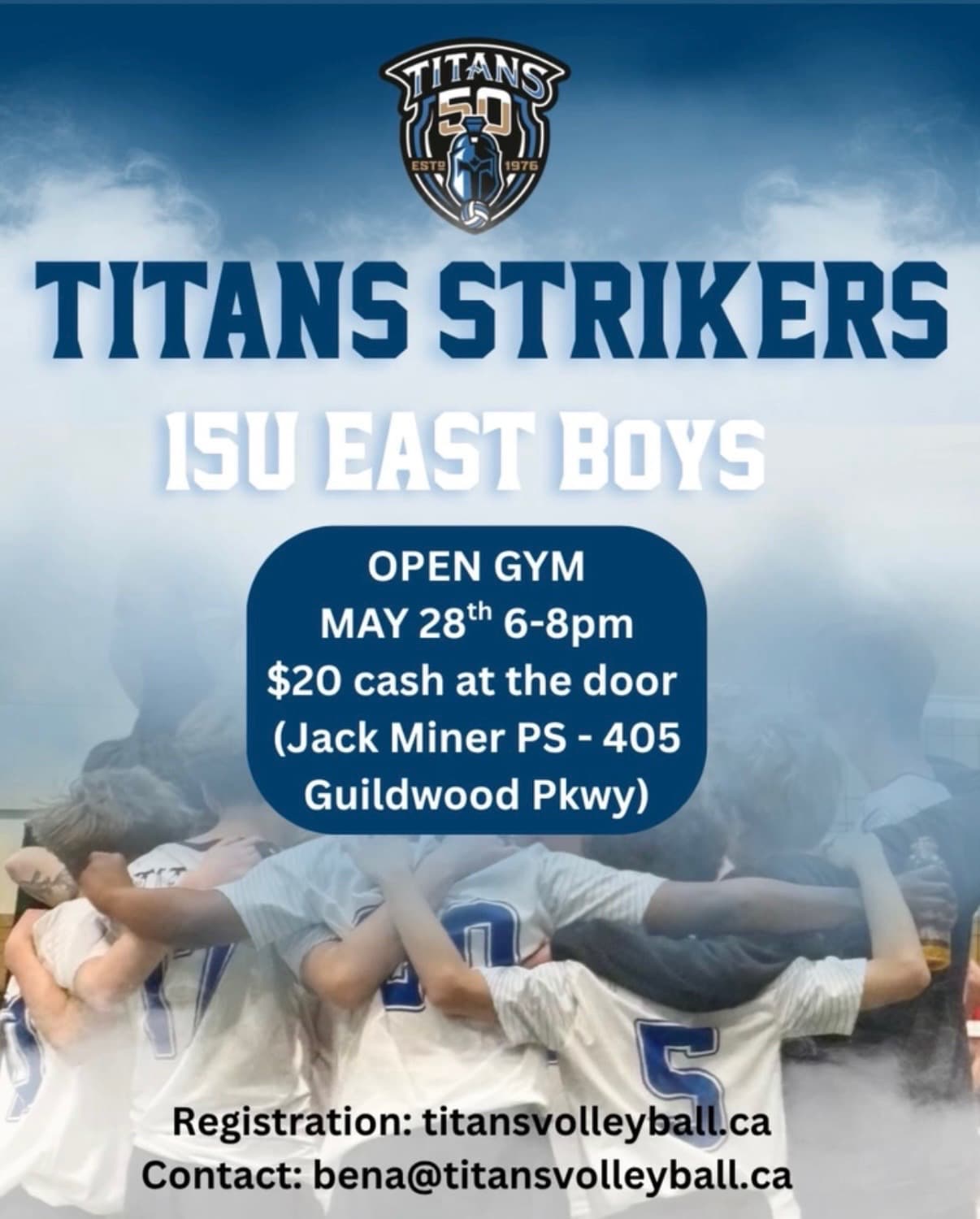 Titans Strikers 15U East Boys Open Gym flyer