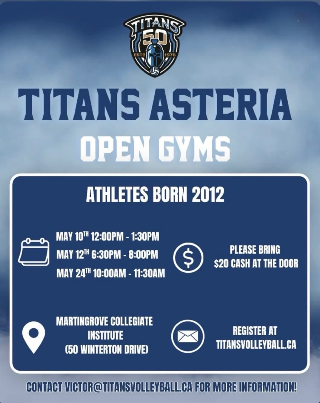 Titans Asteria 14U Girls Open Gym - May 24 flyer