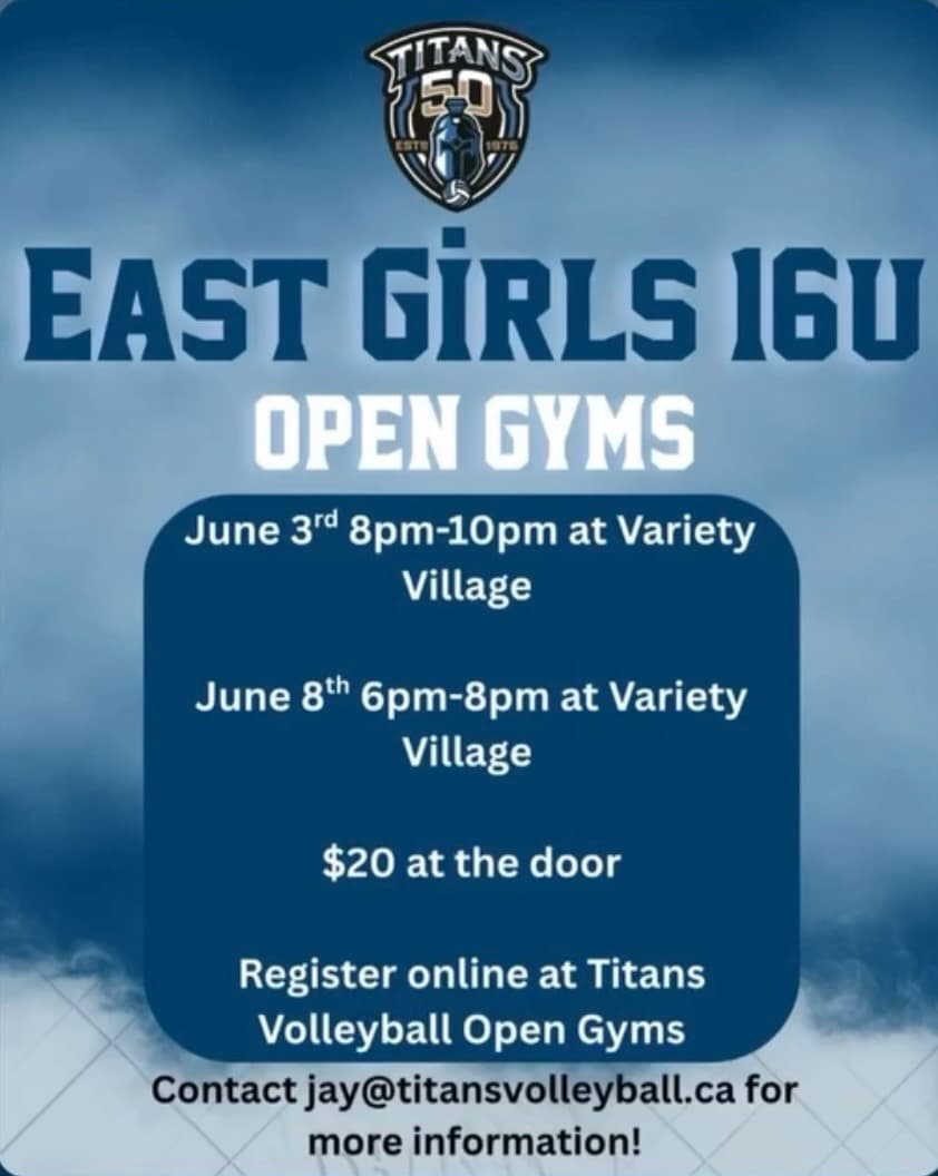 Titans East 16U Girls Open Gym - Jun 3 flyer