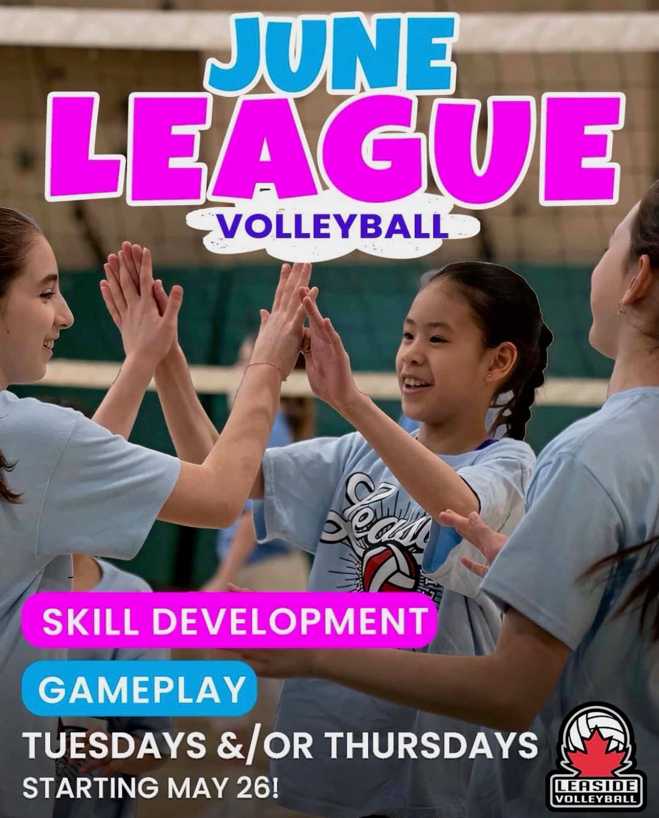 June League - Skill Development + Gameplay (Grades 4-9) flyer