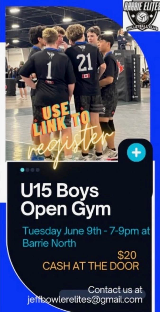 U15 Boys Open Gym flyer