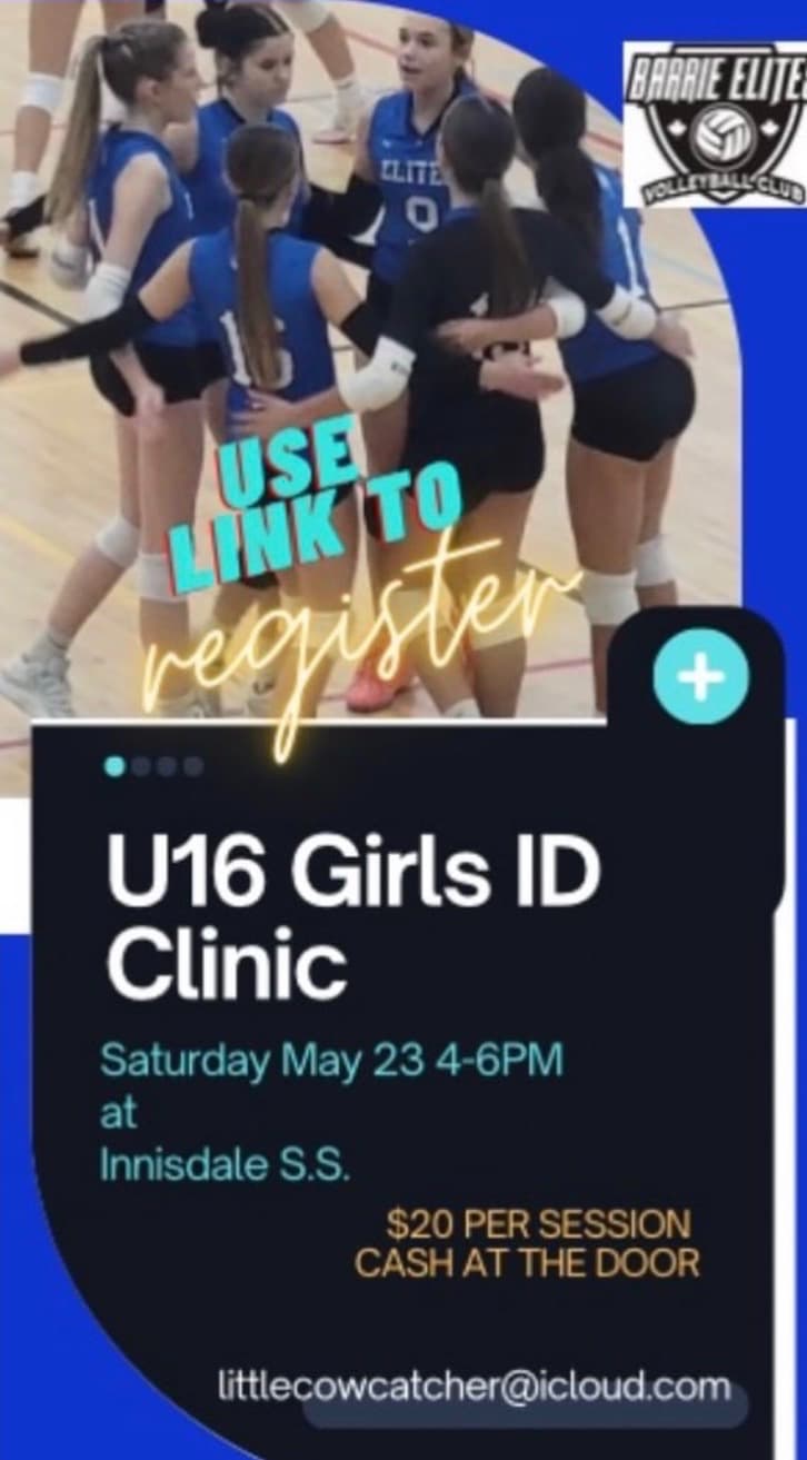 U16 Girls ID Clinic flyer