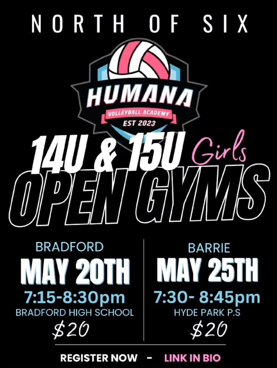 14U Girls Open Gym - Barrie flyer