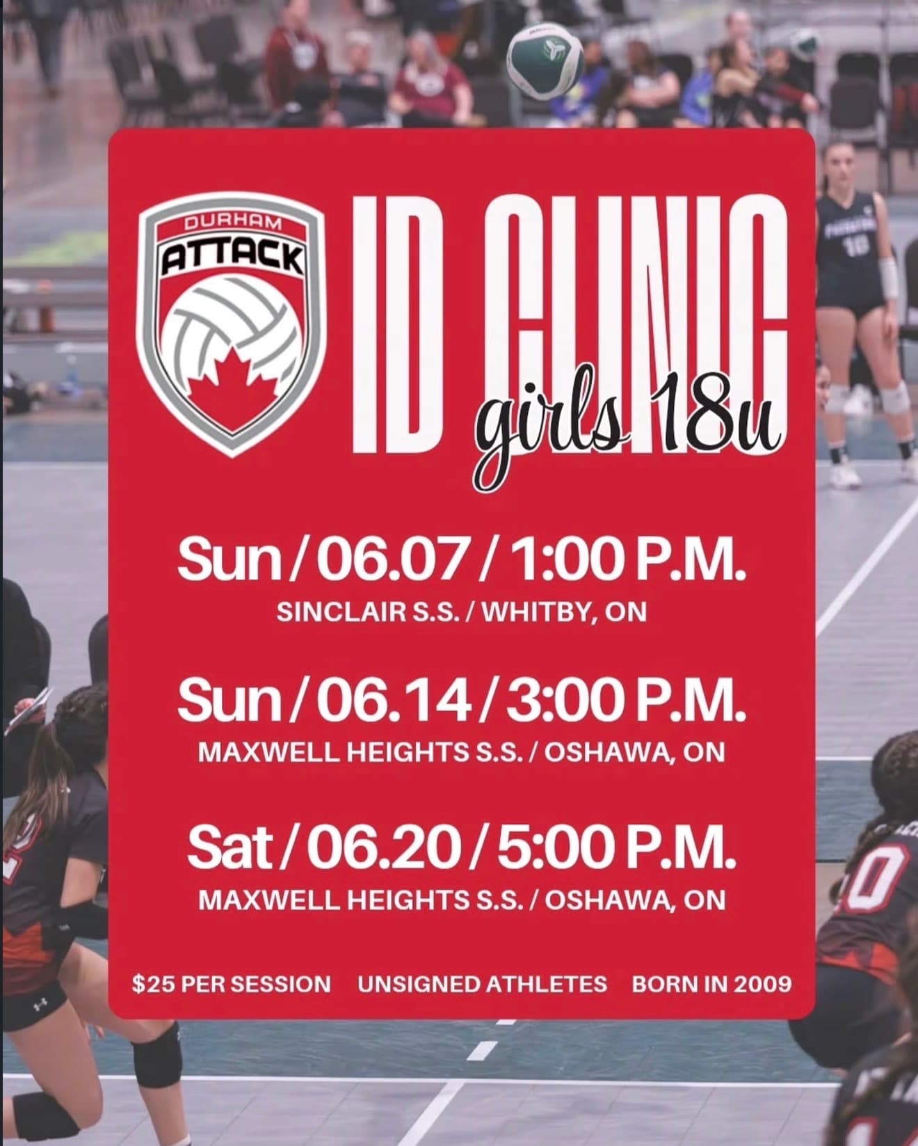 Girls 18U ID Clinic - Session 3 flyer