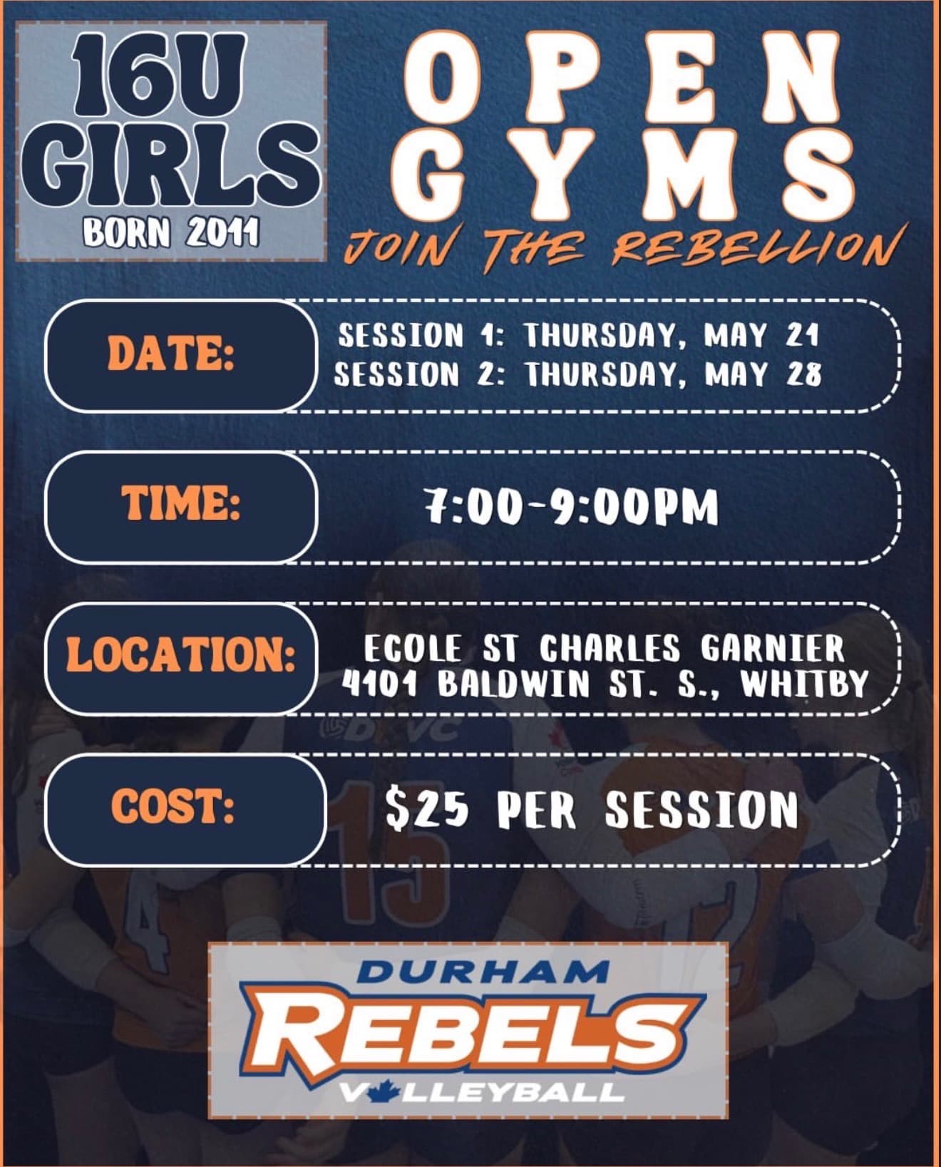 16U Girls Open Gym - Session 2 flyer
