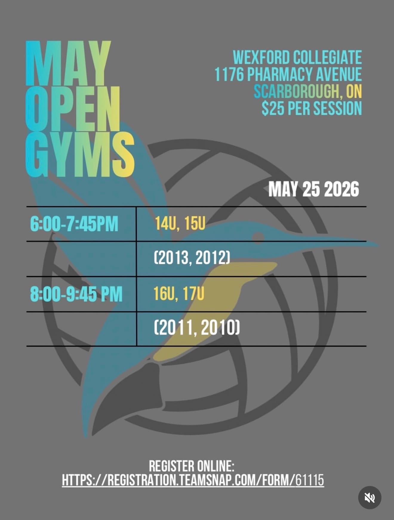 May Open Gym - 15U Girls (Scarborough) flyer