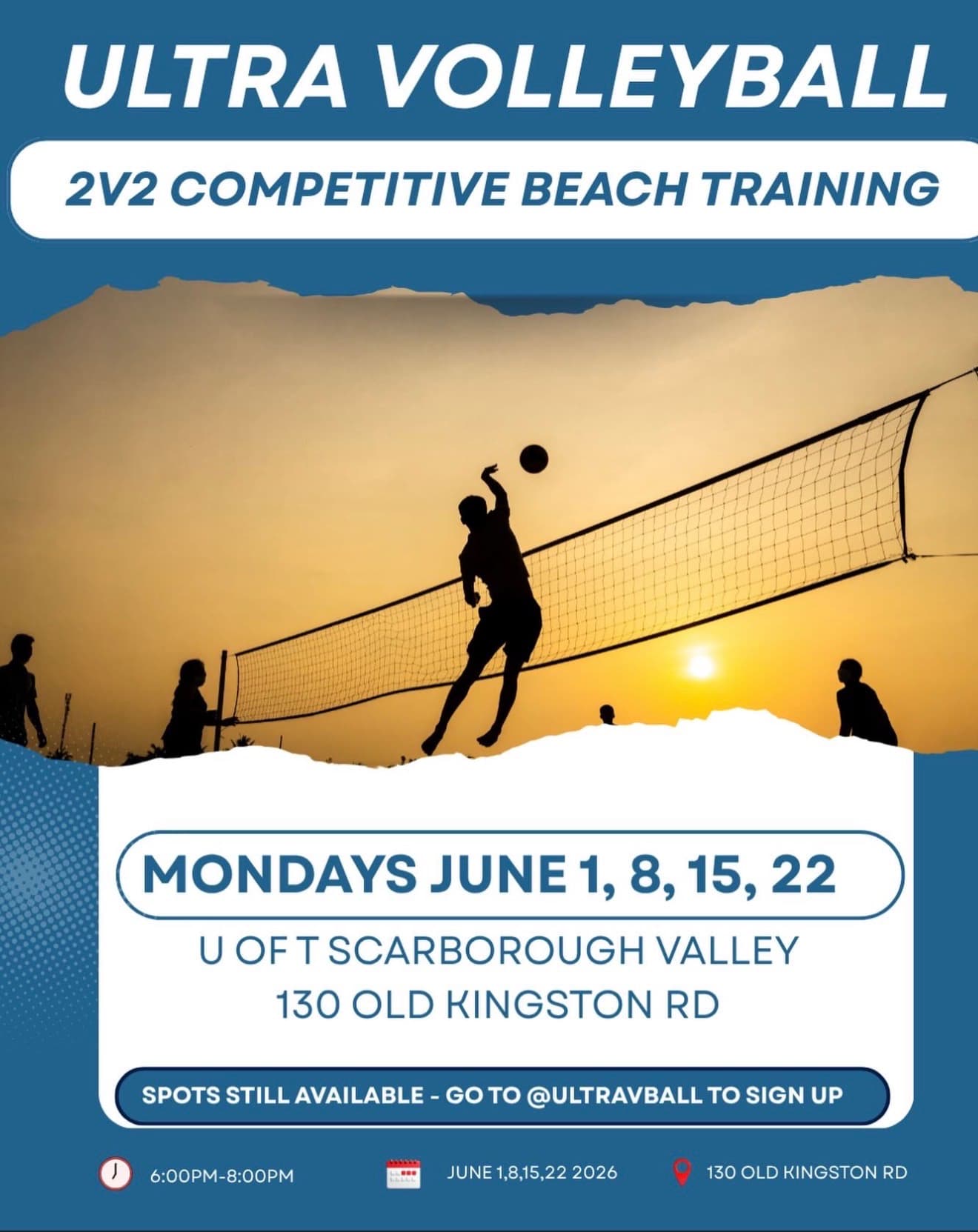 2v2 Competitive Beach Training flyer