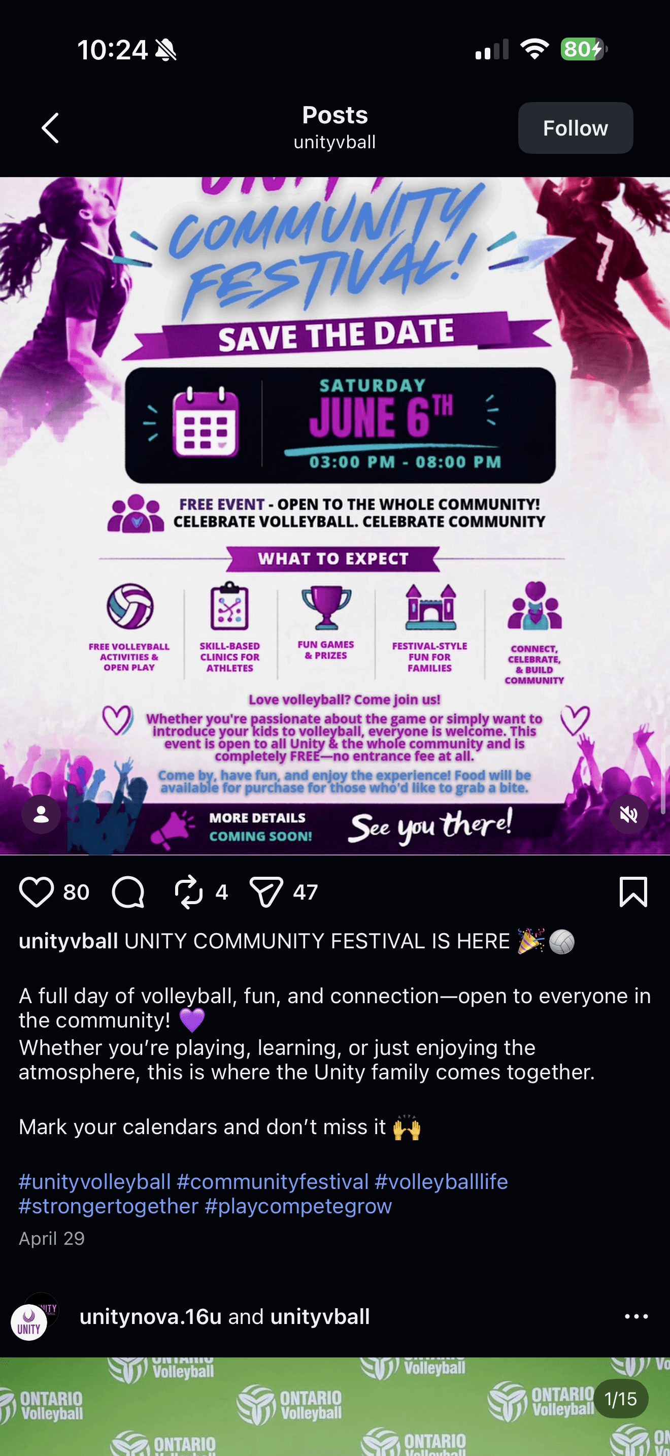 Unity Community Festival flyer