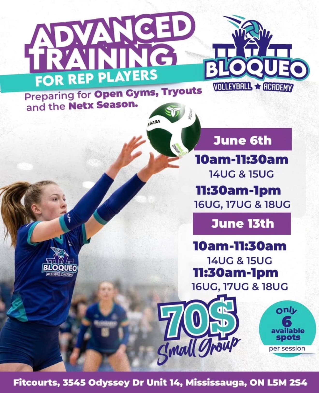 U18 Girls Advanced Training for Rep Players (Small Group) flyer