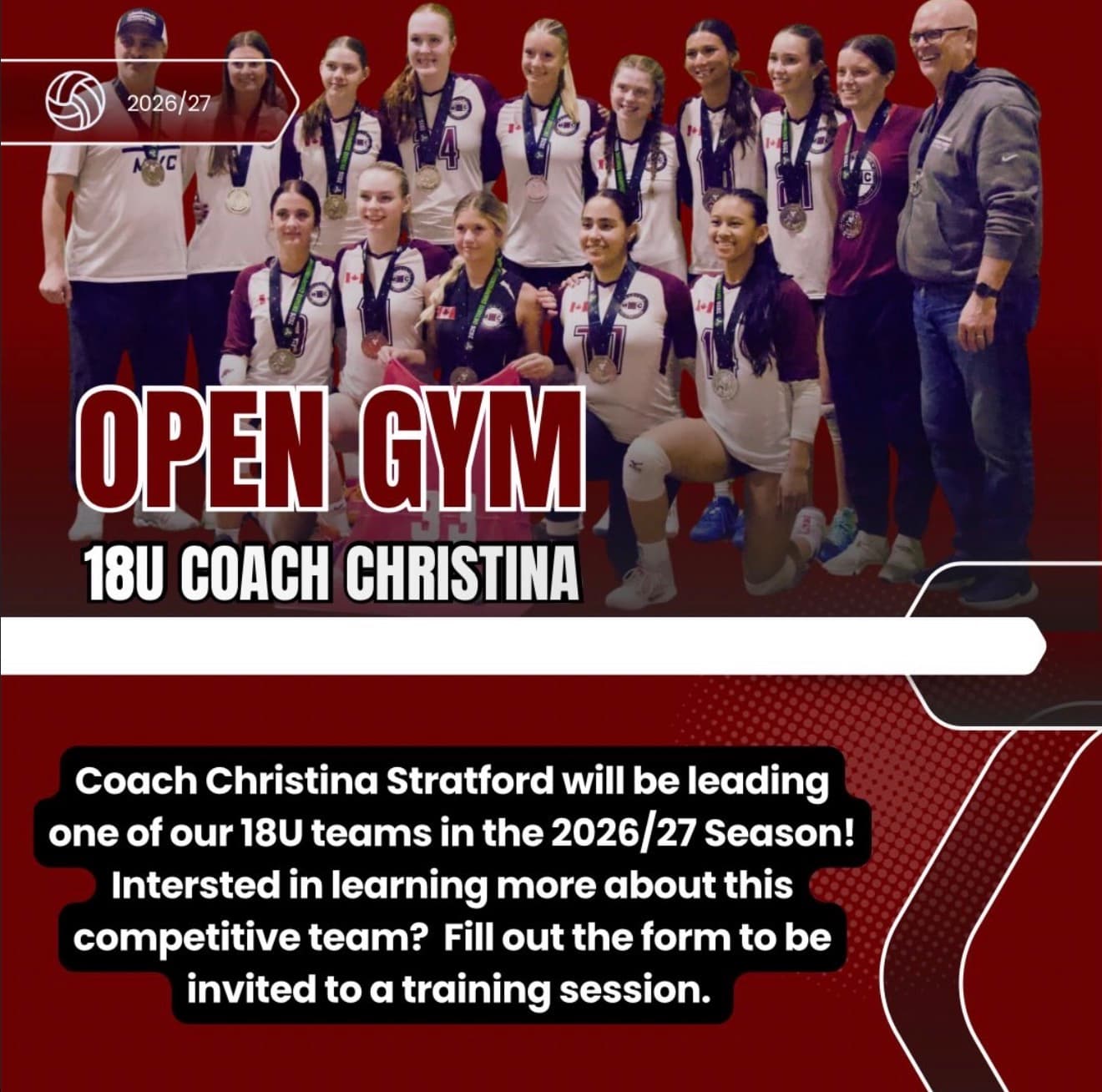 MVC 18U Girls Open Gym / Expression of Interest - Coach Christina (2026/27) flyer