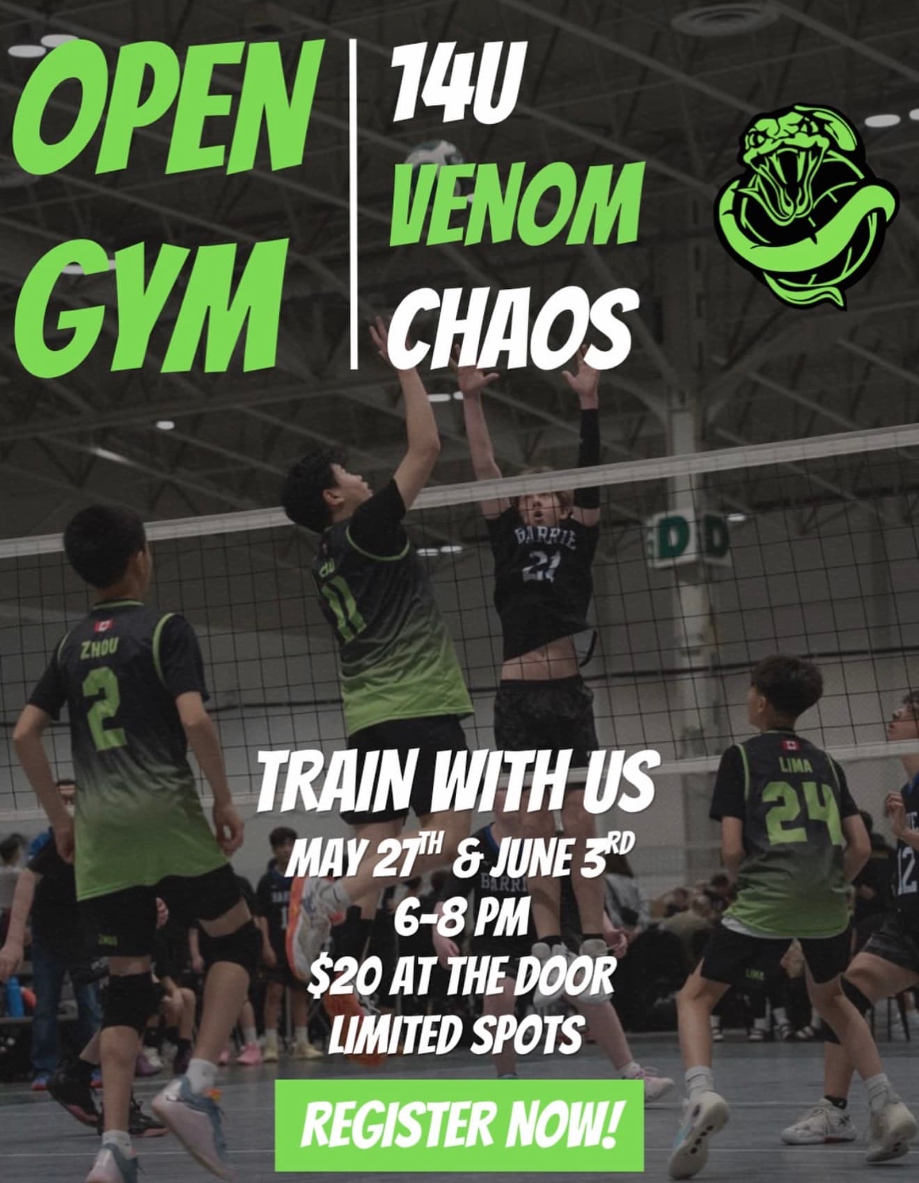 14U Boys Open Gym (Chaos) flyer