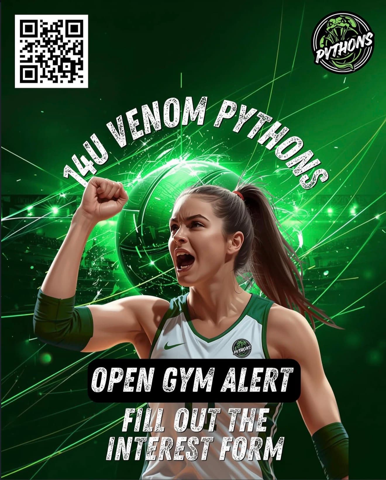 14U Girls Open Gym (Pythons) — date approx. flyer