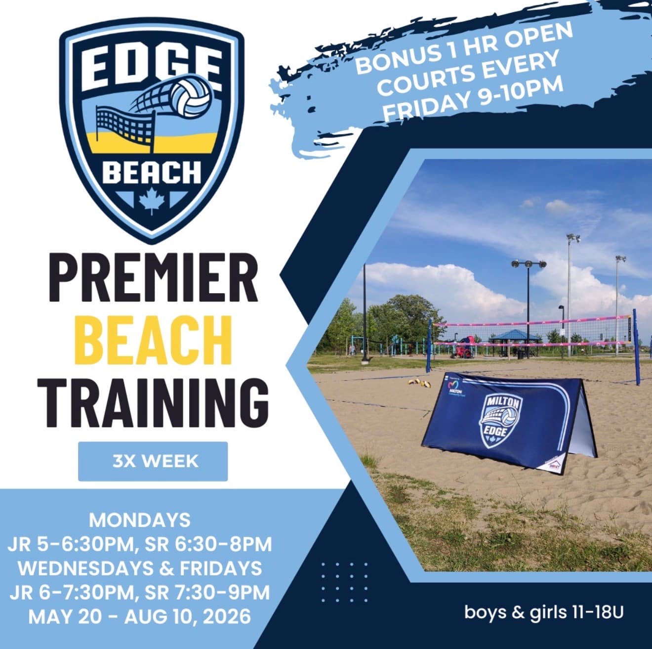 Edge Beach Premier Beach Training (Coed 11-18U) flyer