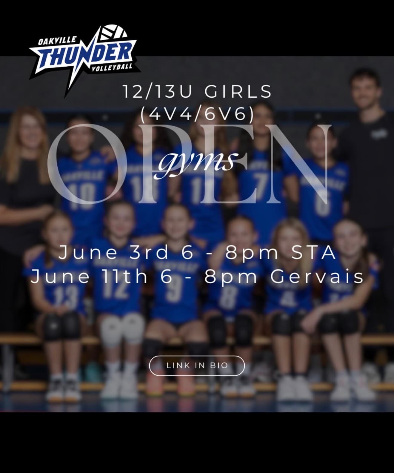 U13 Girls Open Gym (4v4/6v6) flyer