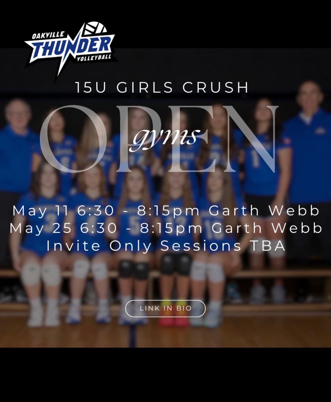 U15 Girls Open Gym (Crush) flyer