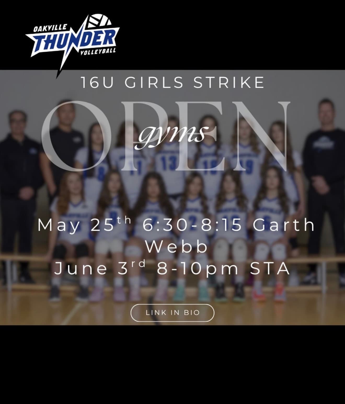 U16 Girls Strike Open Gyms flyer