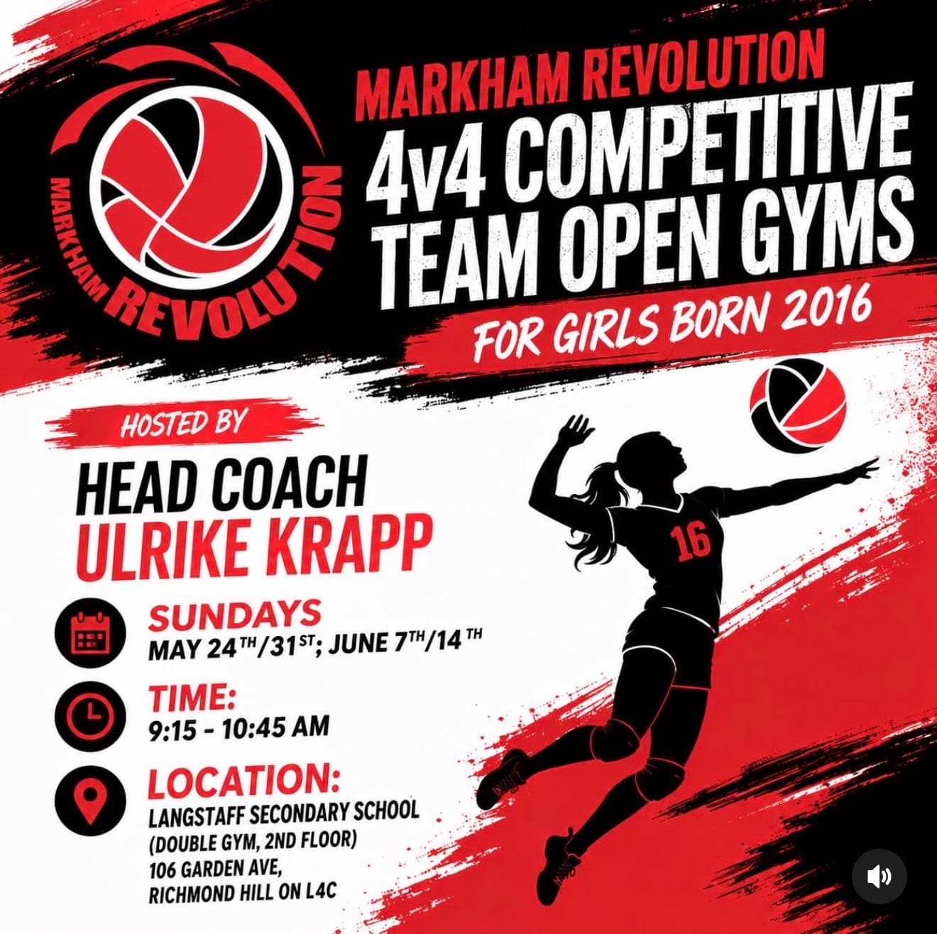 U10 Girls 4v4 Competitive Team Open Gyms flyer