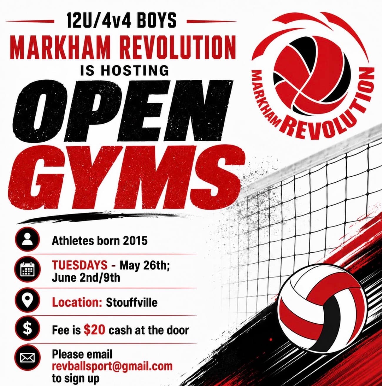 U11 Boys 4v4 Open Gyms flyer