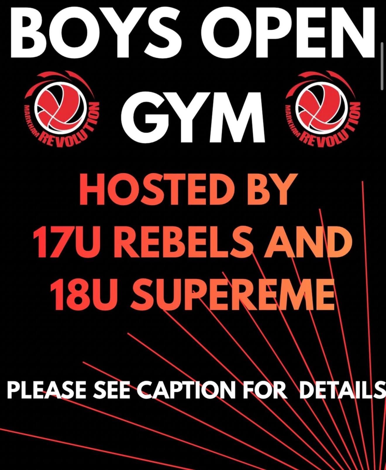 U18 Boys Open Gym (18U Supreme) flyer