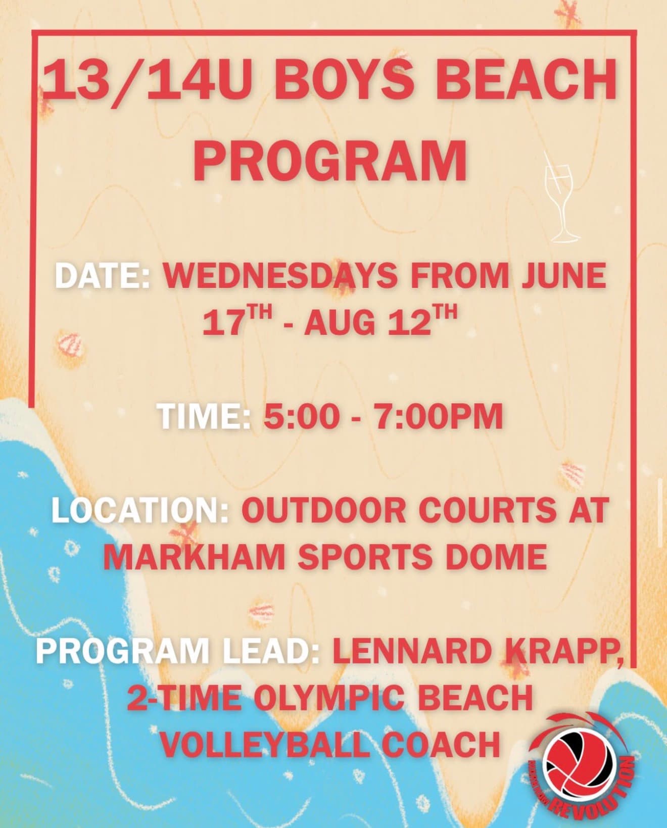 U13 Boys Beach Program (Wednesdays) flyer