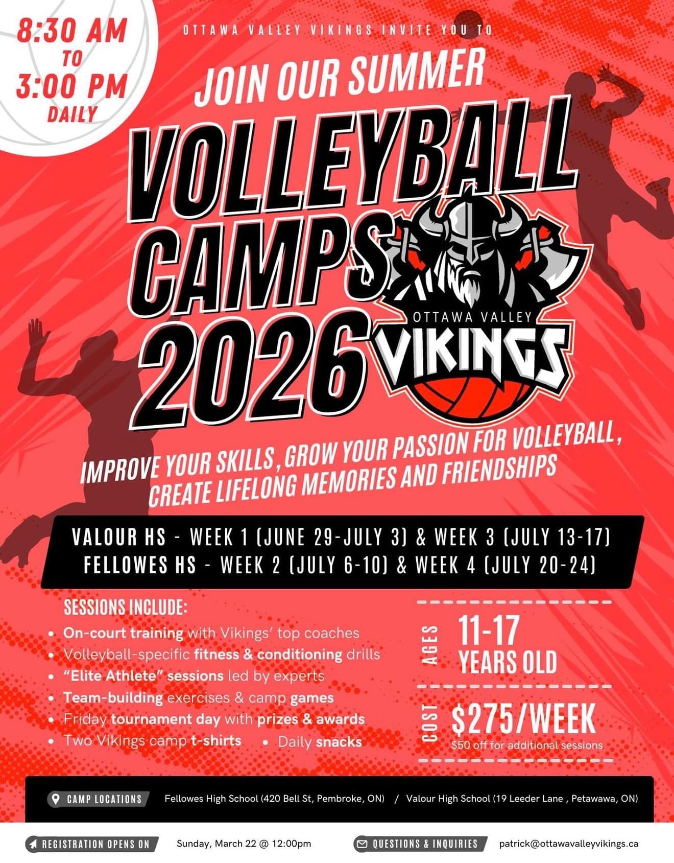 Summer Volleyball Camp 2026 - Week 2 (Fellowes HS) flyer