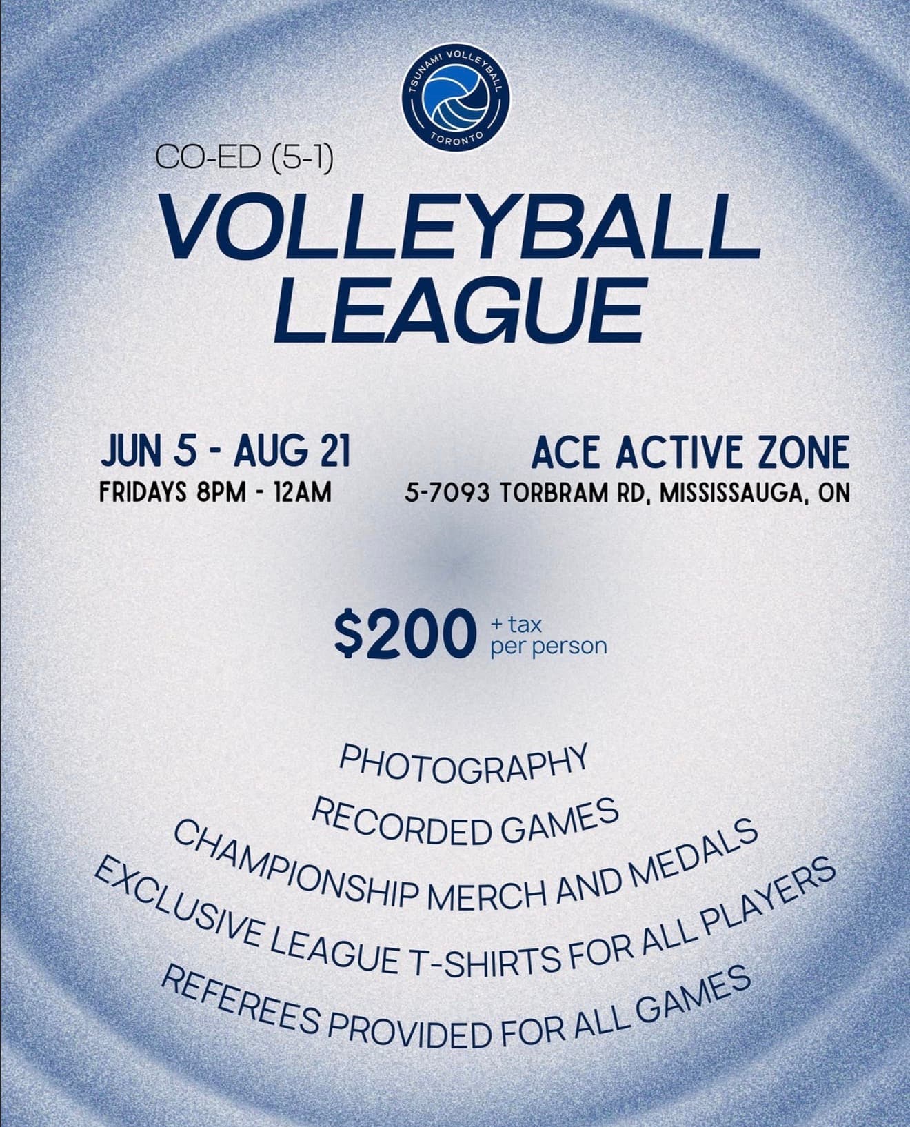 Co-Ed (5-1) Volleyball League flyer