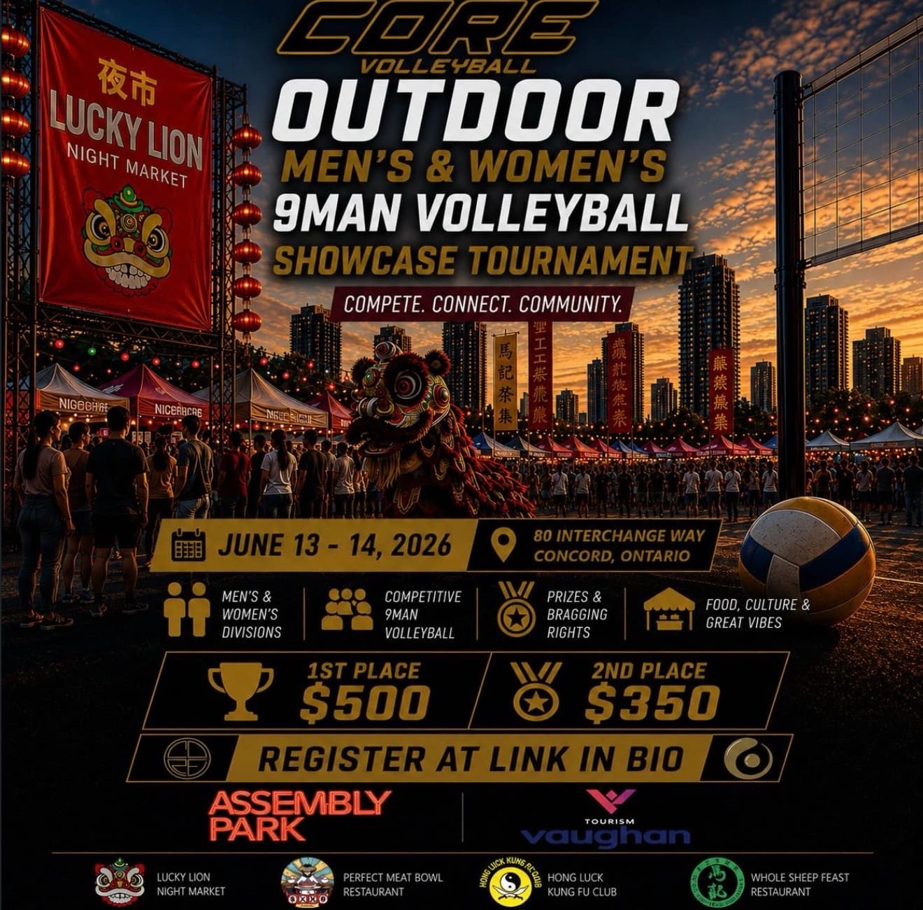 Outdoor Men's & Women's 9Man Volleyball Showcase Tournament flyer