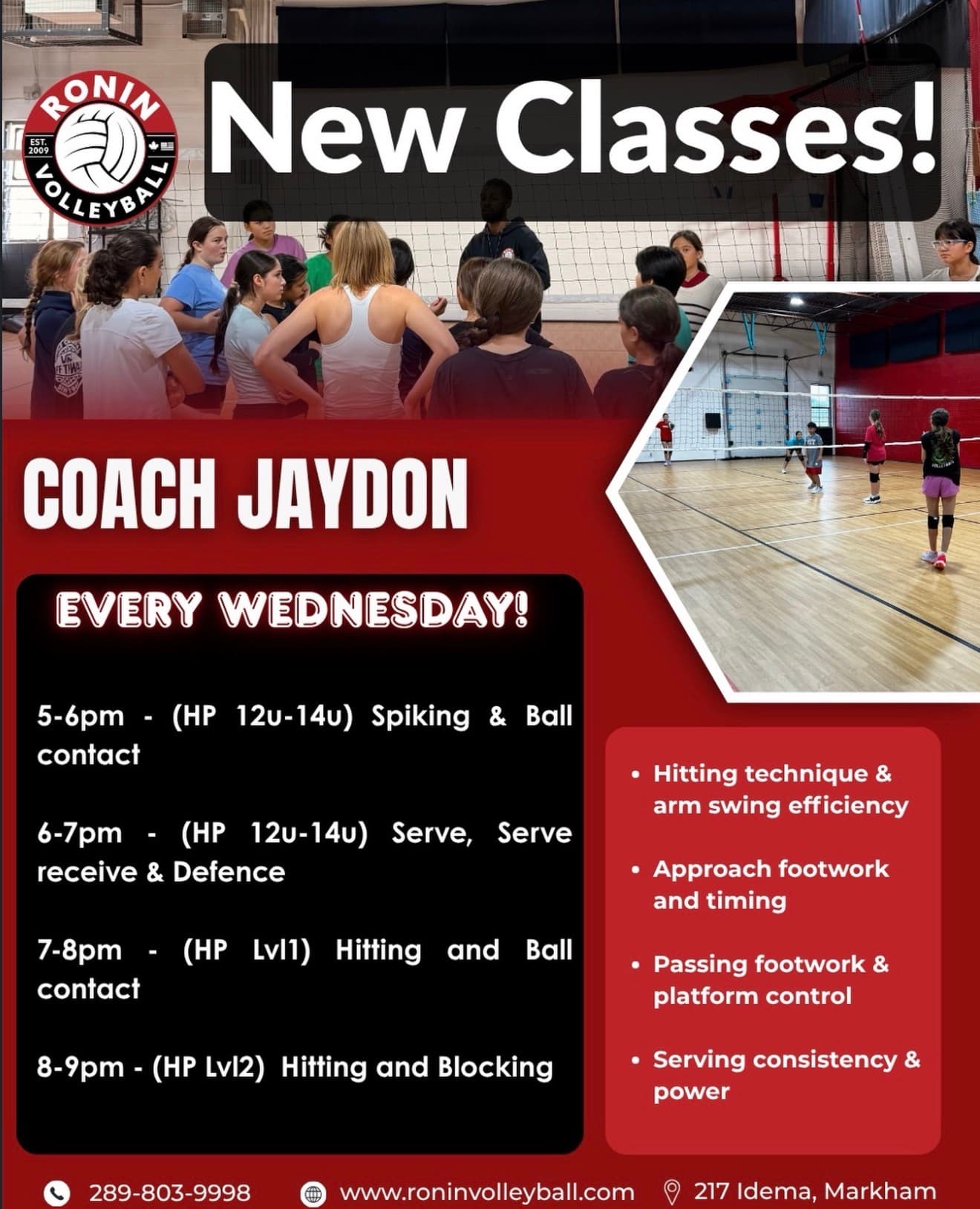 New Classes with Coach Jaydon (HP) - Wednesdays flyer