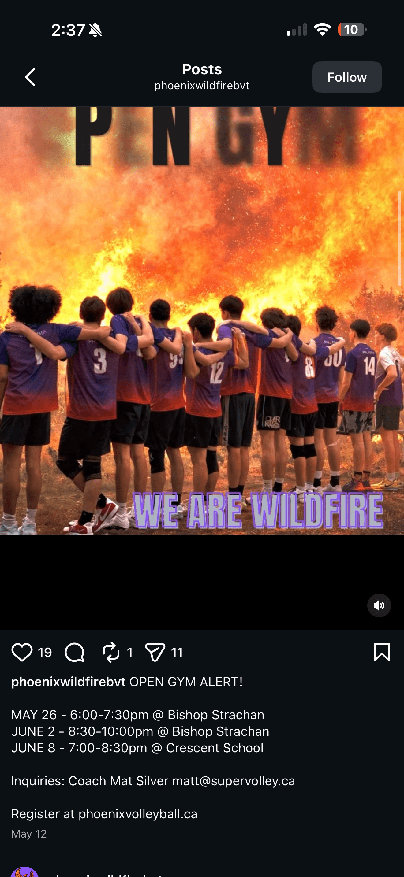 Boys Open Gym (Crescent School) flyer