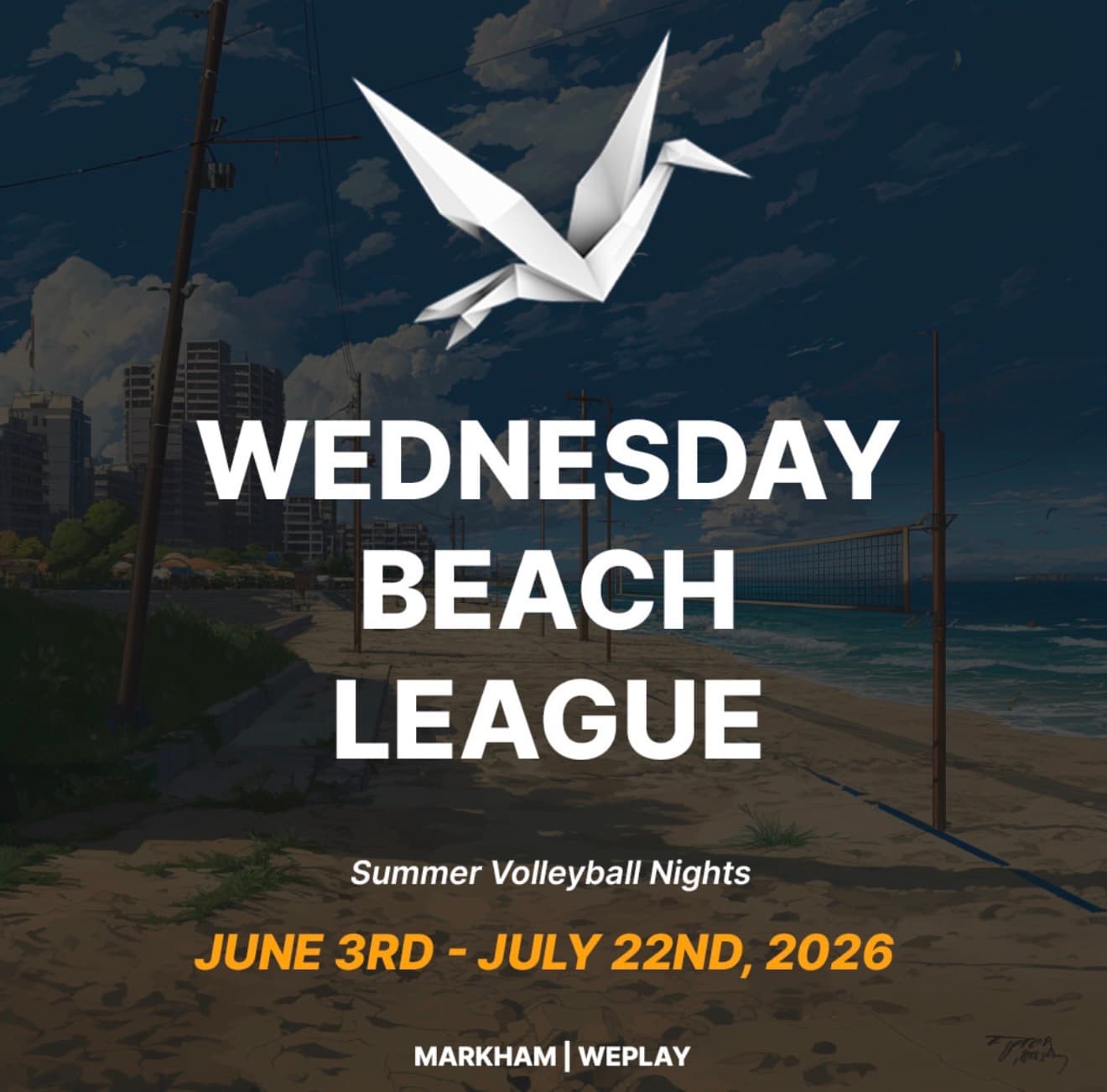 Wednesday Beach Volleyball League (Coed 4v4) flyer