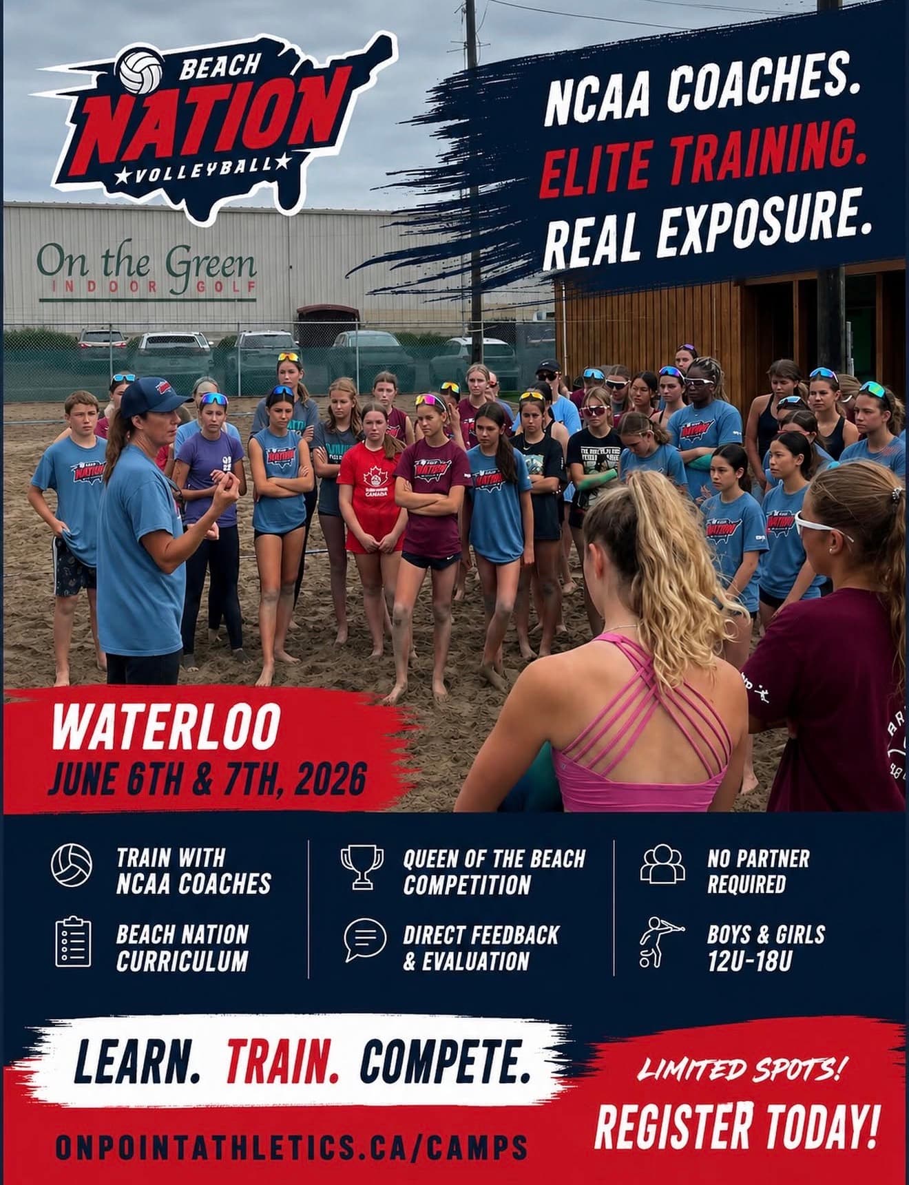 Beach Nation NCAA Coaches Clinic & Showcase - Waterloo (Boys & Girls U12-U18) flyer