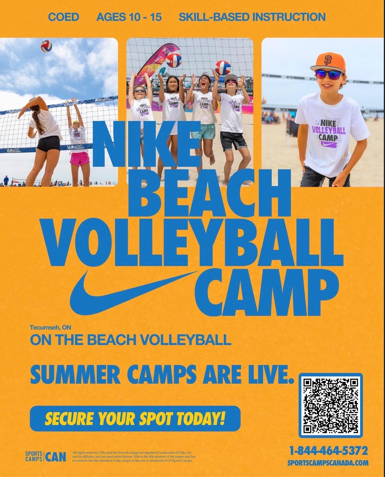 Nike Beach Volleyball Camp - Tecumseh (Coed U10-U15) flyer