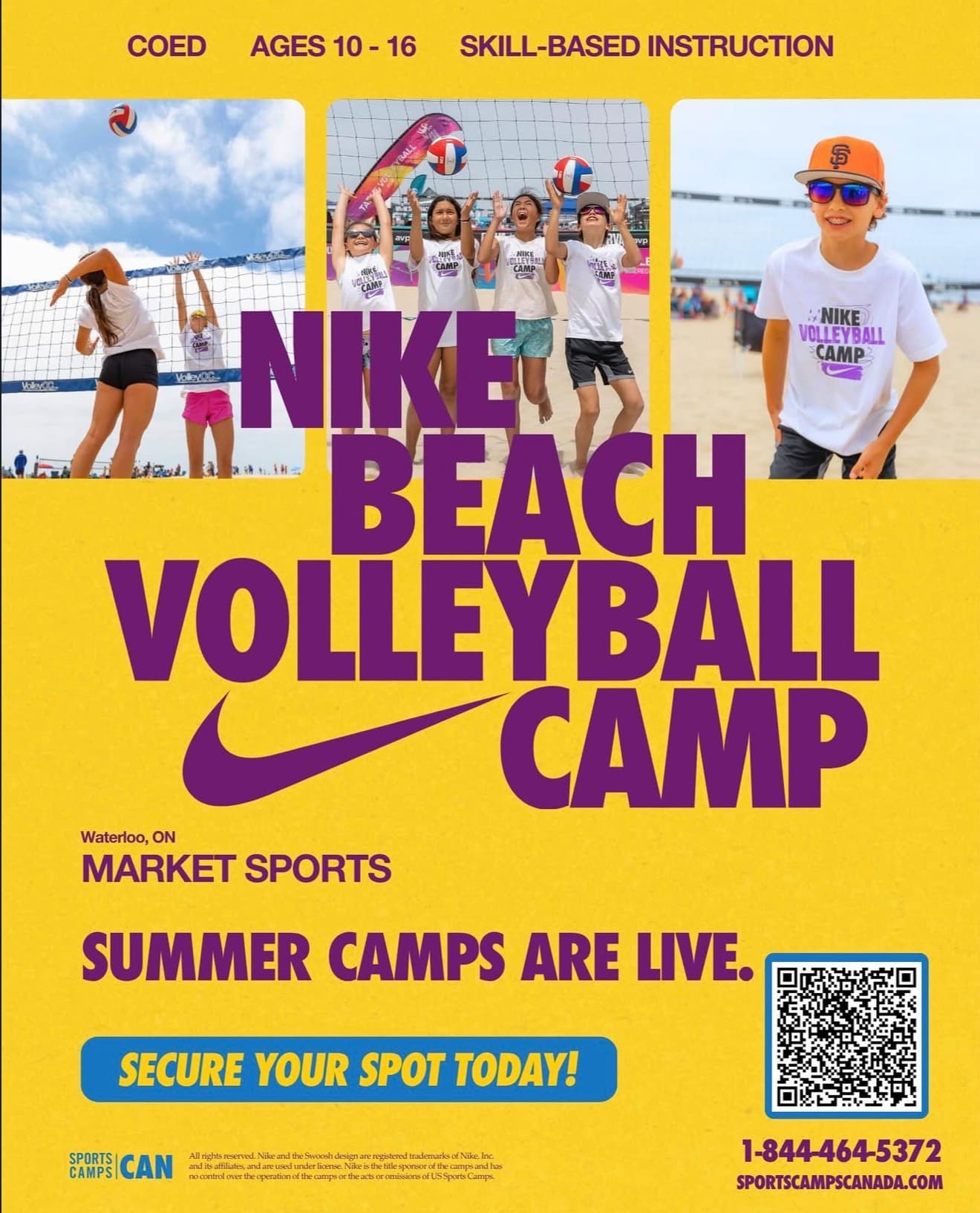 Nike Beach Volleyball Camp - Waterloo (Coed U10-U16) flyer