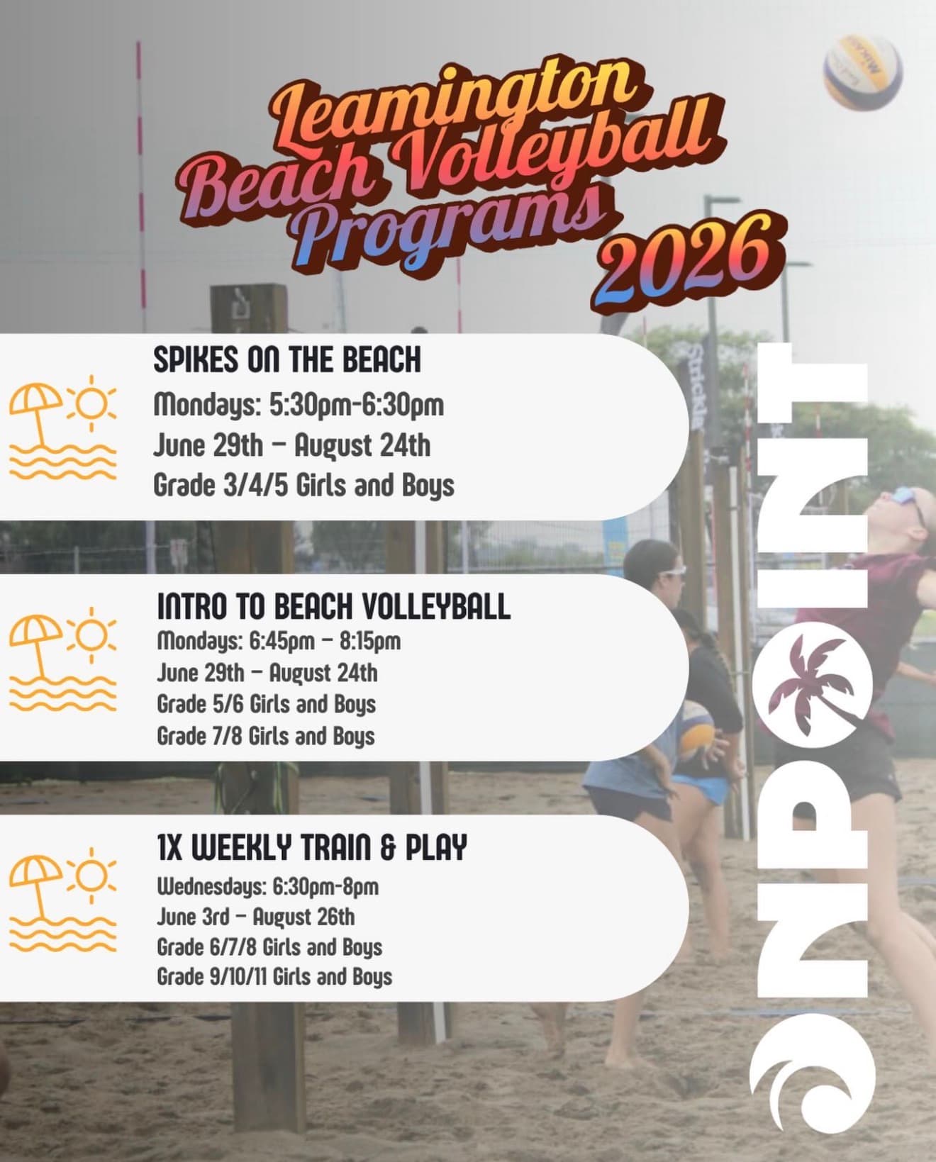 Leamington Beach - 1X Weekly Train & Play (Coed, Grade 6/7/8 & 9/10/11) flyer