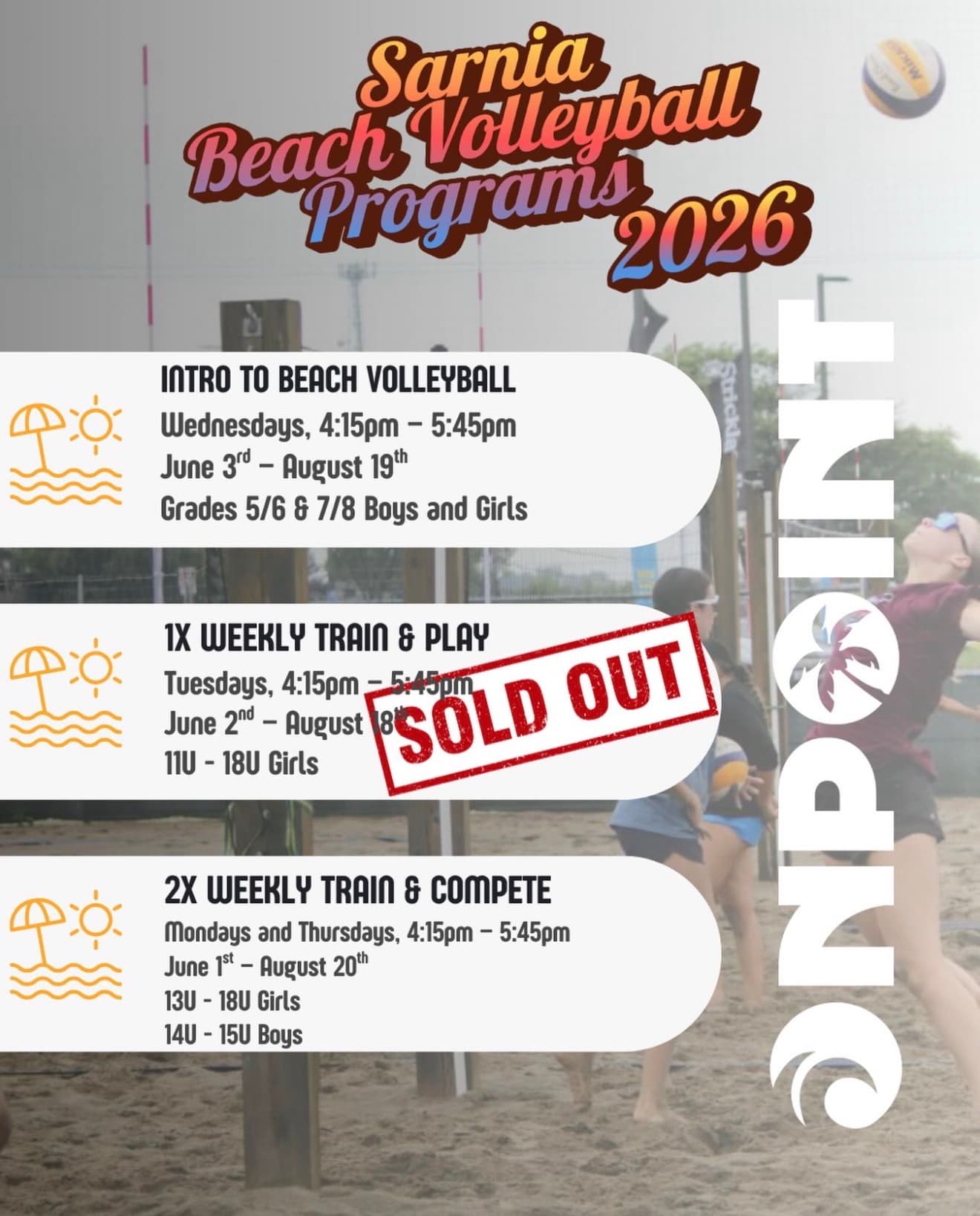 Sarnia Beach - 2X Weekly Train & Compete (Boys U14-U15) flyer