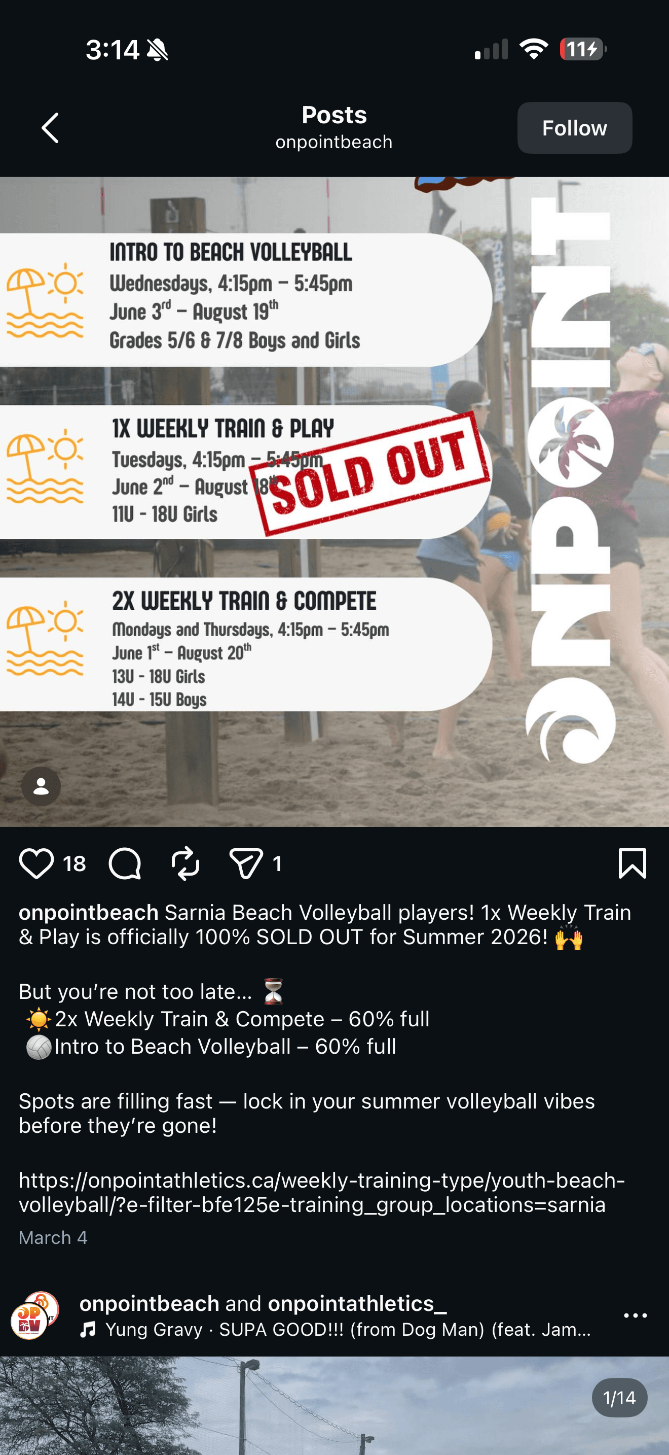 Sarnia 1x Weekly Train & Play (11U-18U) flyer