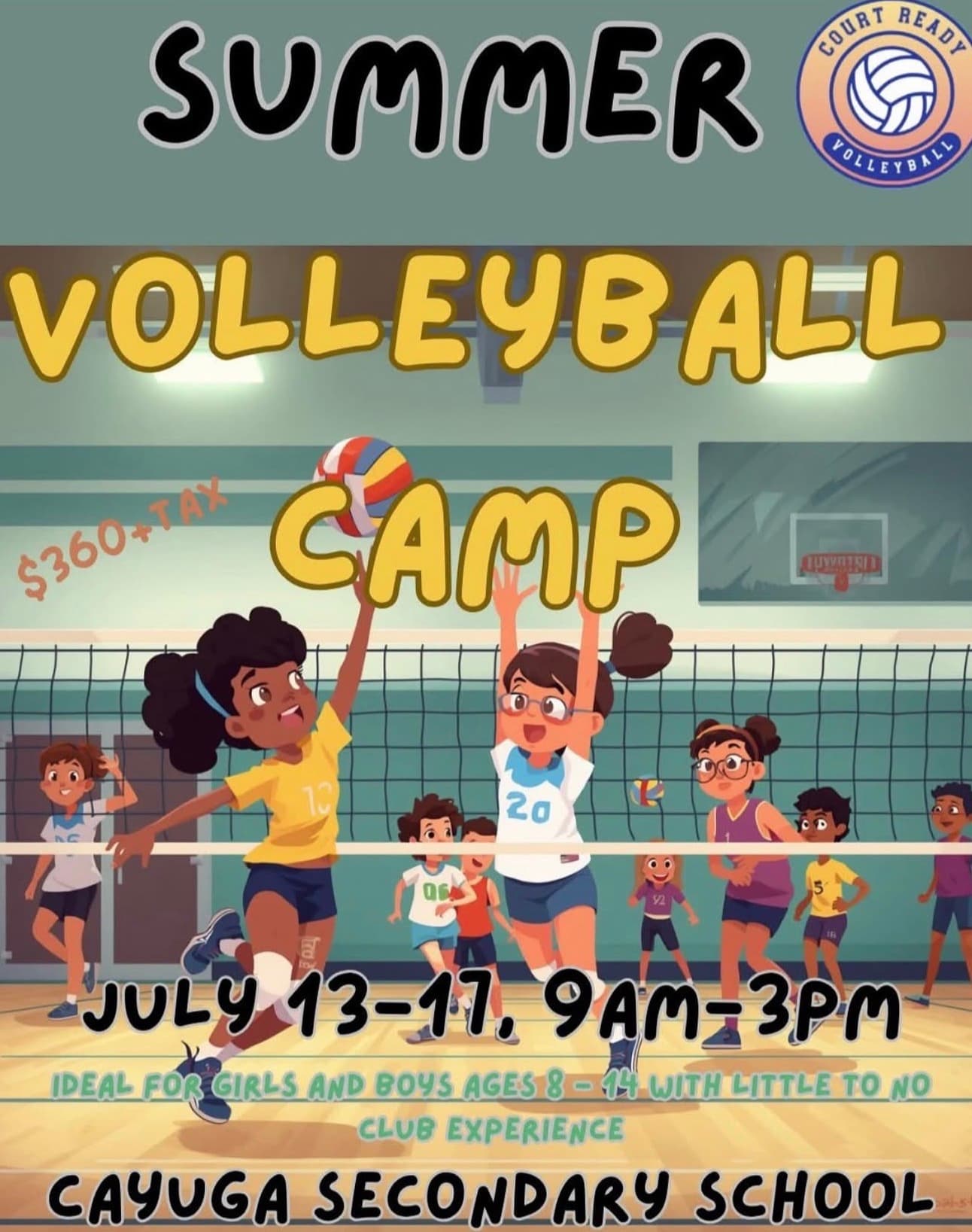 Court Ready Summer Volleyball Camp (Ages 8-14) flyer