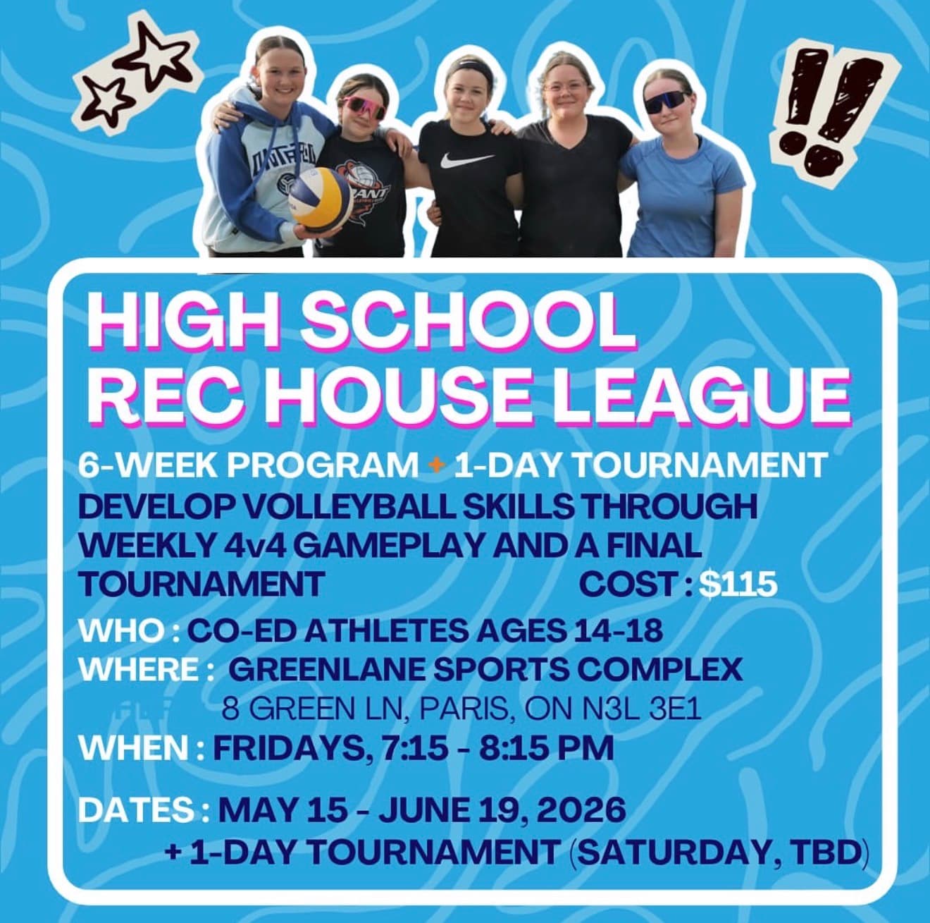 High School Rec House League - Beach 4v4 (Co-ed Ages 14-18) flyer