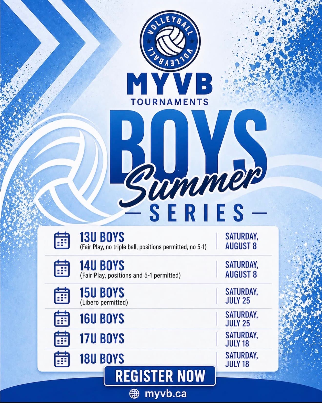 U16 Boys Tournament - Summer Series flyer