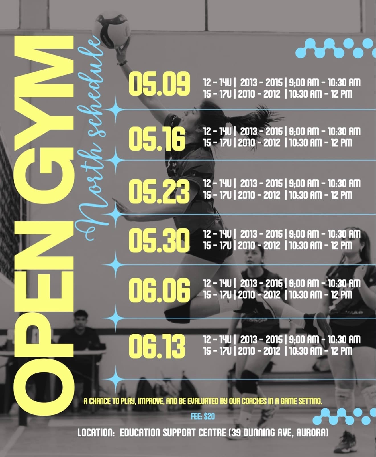 Open Gym - North (U12-U14, Sat AM) flyer