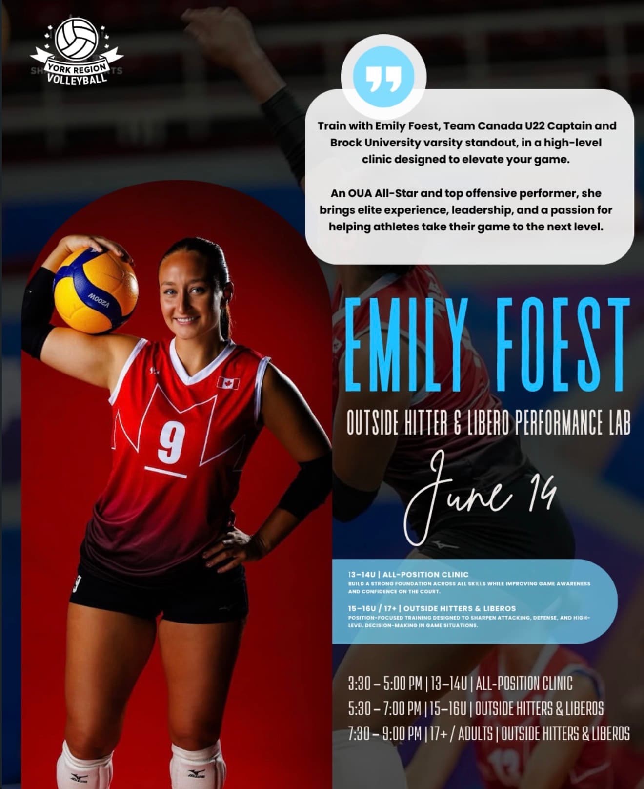 Emily Foest Outside Hitter & Libero Performance Lab (U17+/Adults) flyer