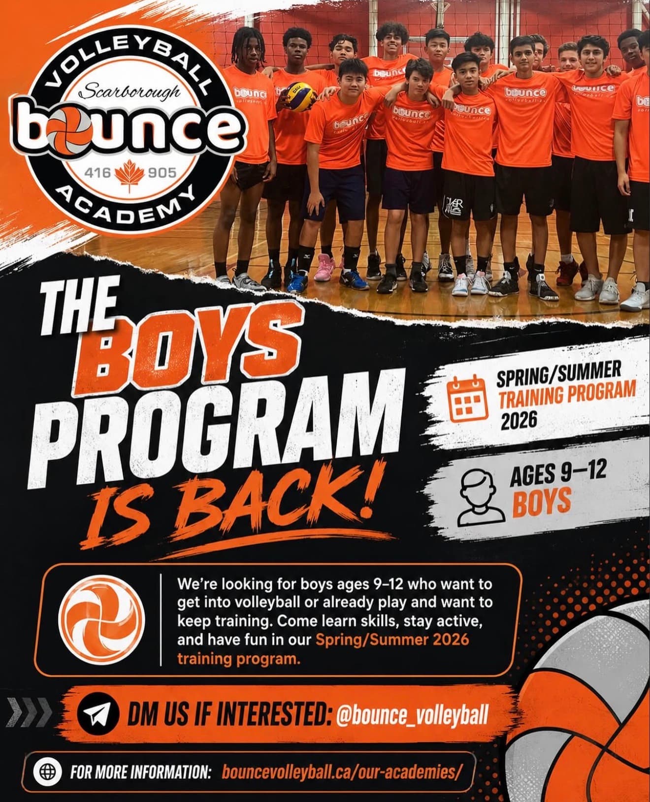 Boys Spring/Summer Training Program (Ages 9-12) flyer