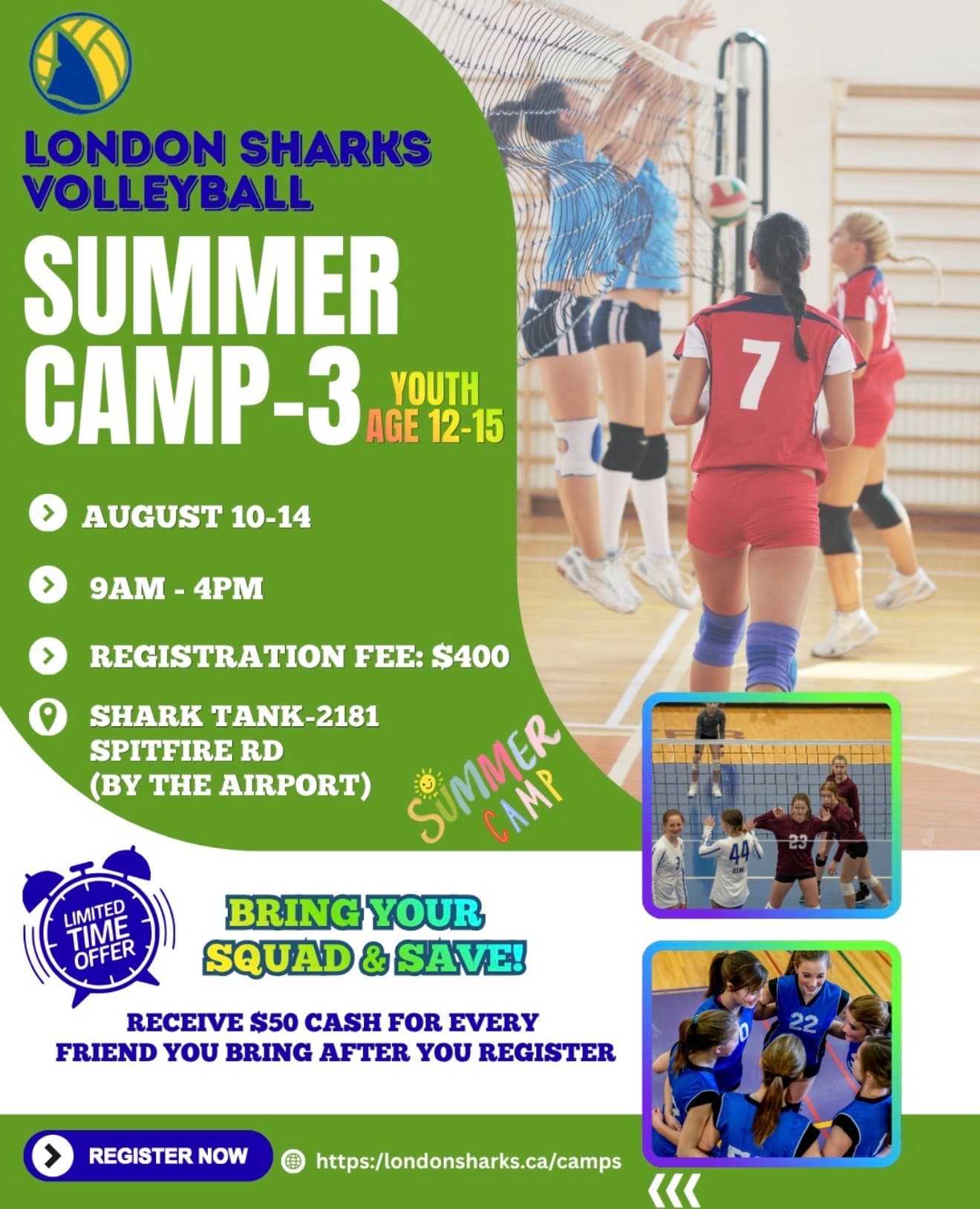 Volleyball Summer Camp 3 (Youth Ages 12-15) flyer